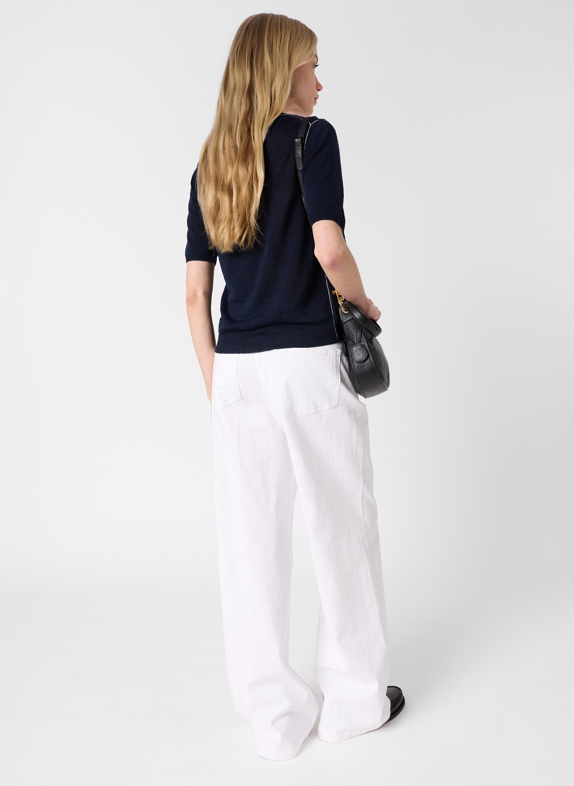 Round-neck linen-blend sweater GERARD DAREL Blue