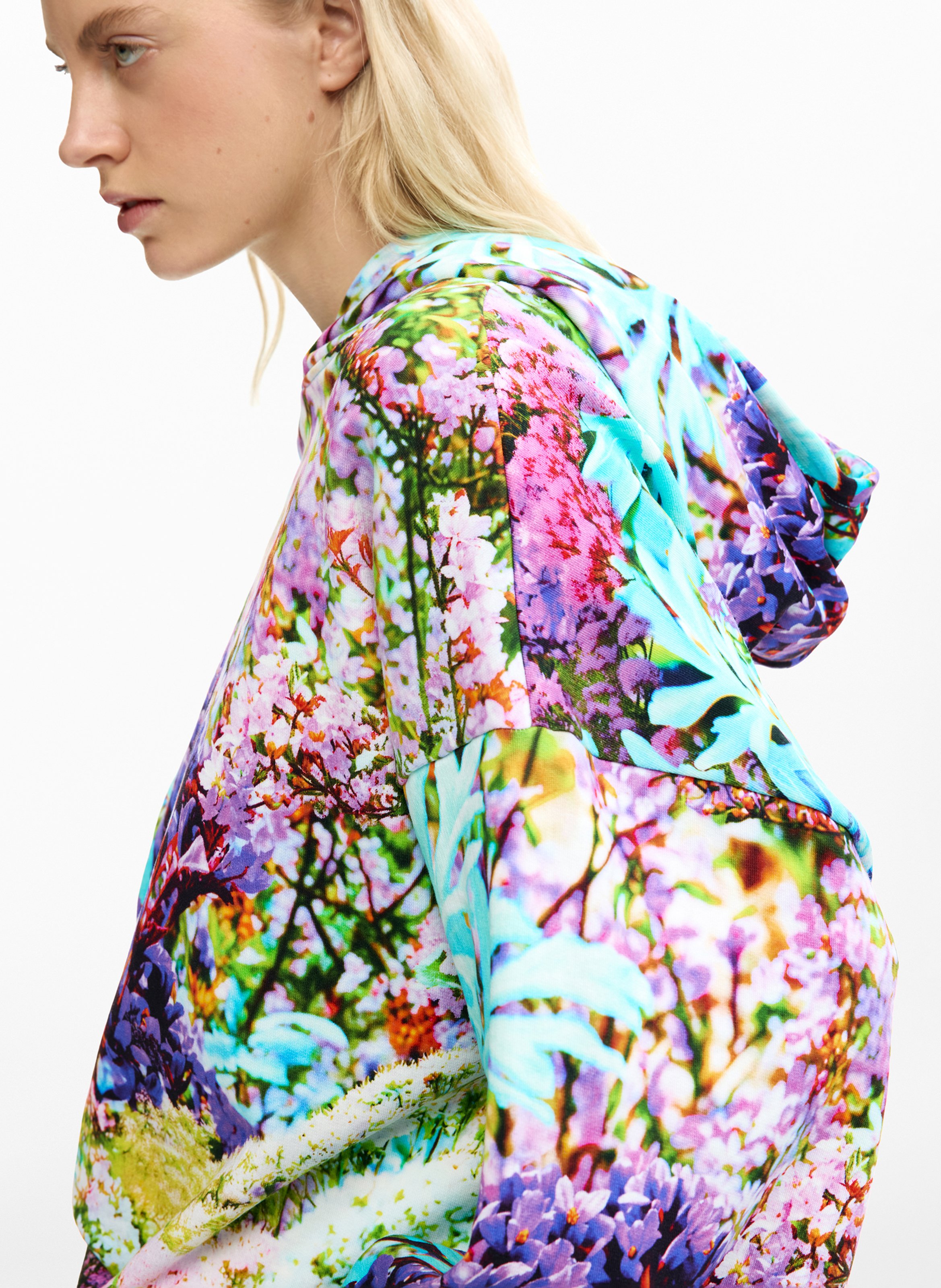 Sweater met capuchon en print DESIGUAL Zwart