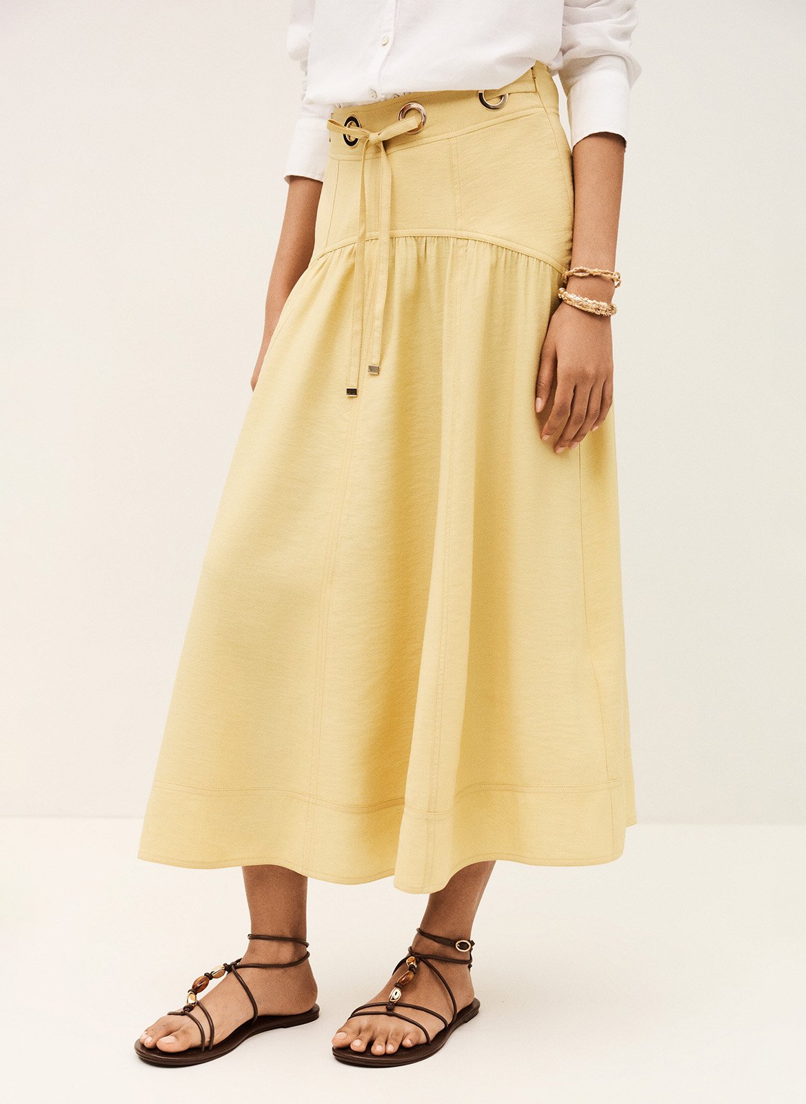 Jupe midi  BA&SH Beige