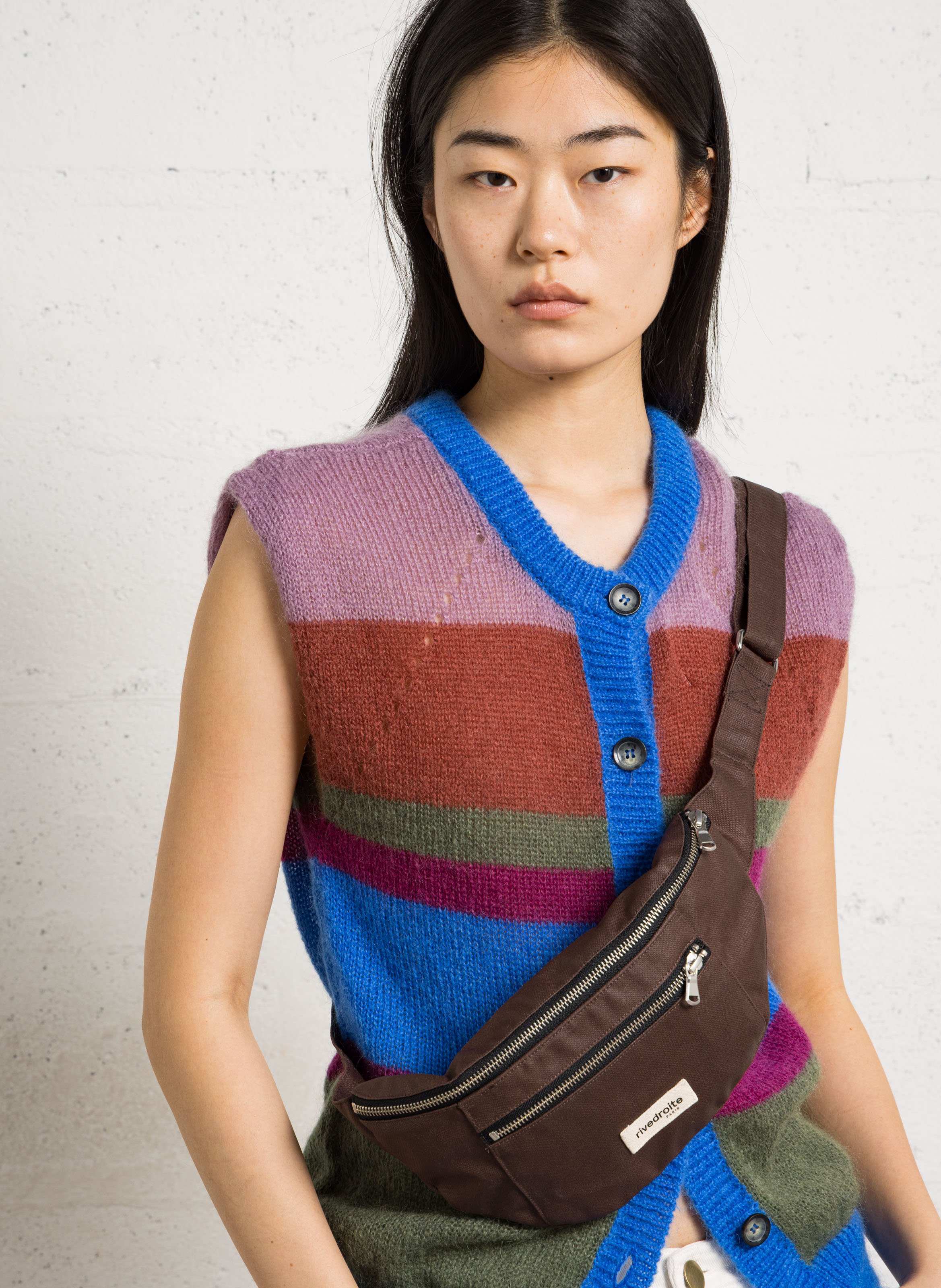 Hüfttasche aus Baumwoll-Mix RIVEDROITE PARIS Braun