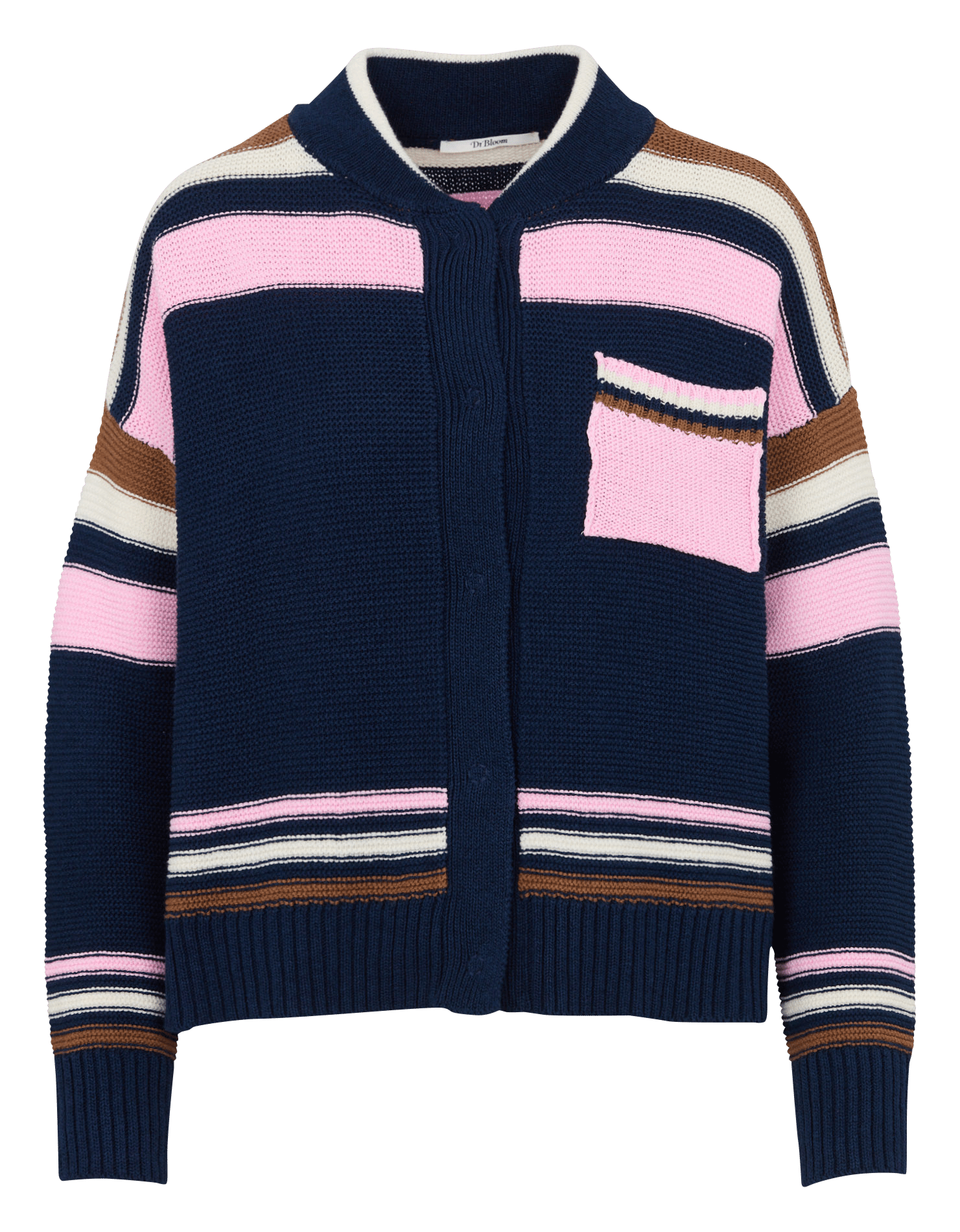Rechte cardigan van gemengd katoen DR BLOOM Blauw