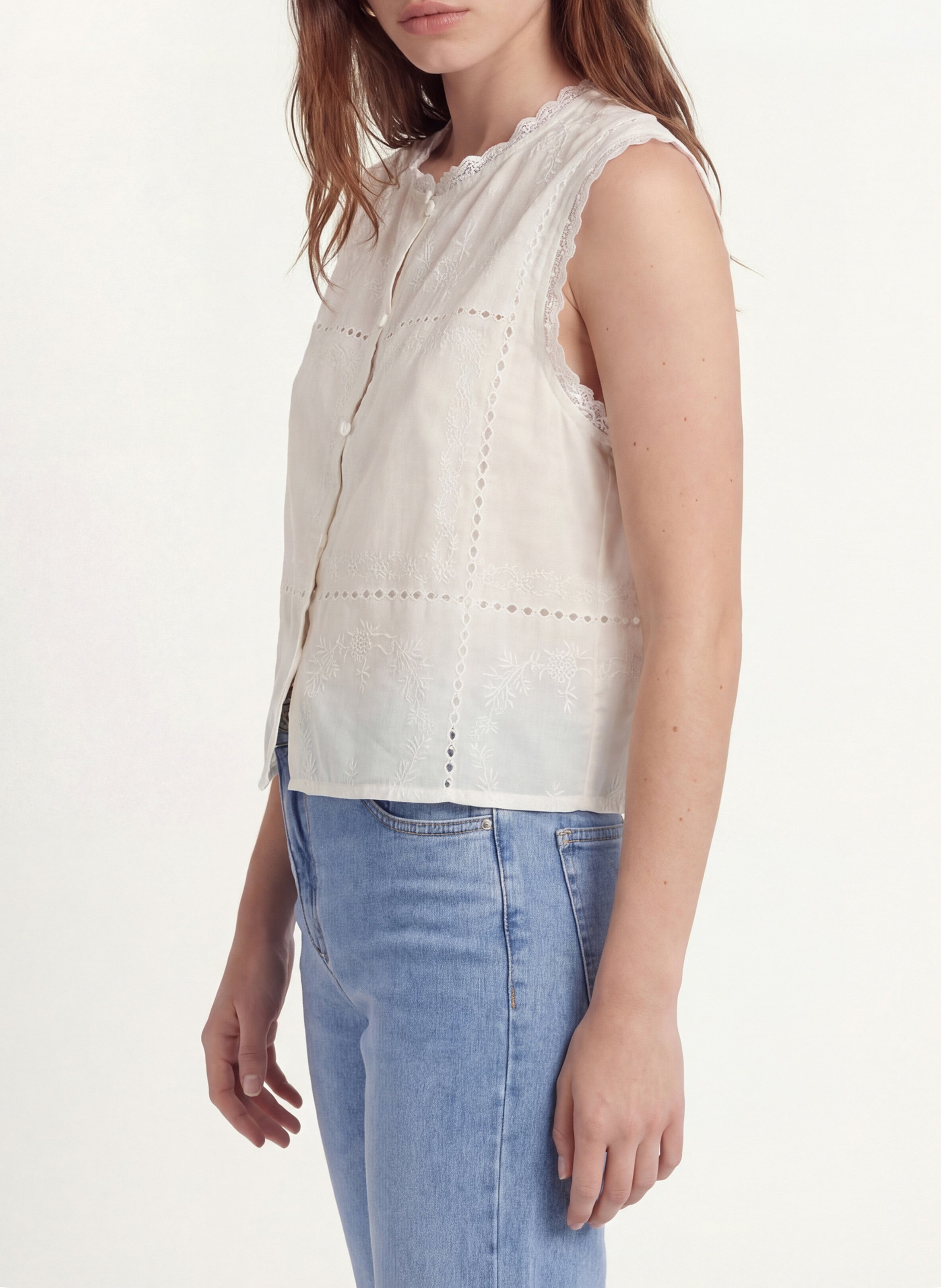 Rundhalsausschnitt Bluse KOOKAI Beige