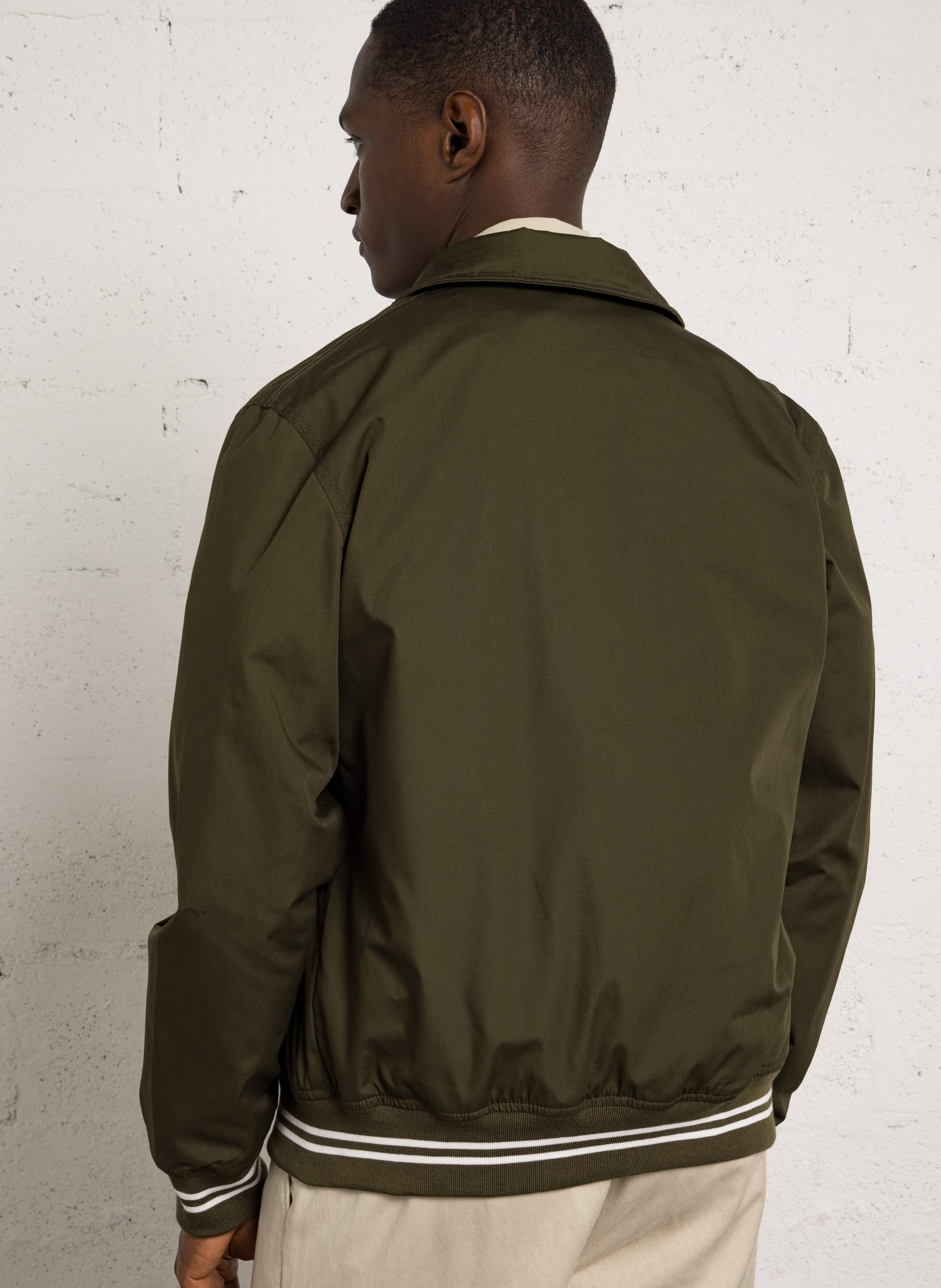 Gerader Reißverschluss-Blouson in Uni-Farbe SCHOTT Khaki