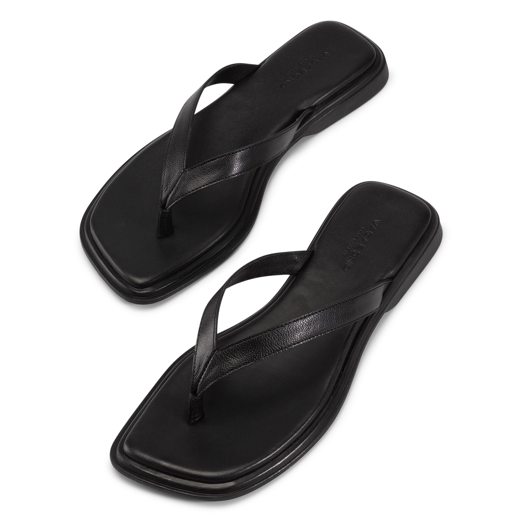 Avarca Berlin - Flache Ledersandalen mit Samt Schwarz