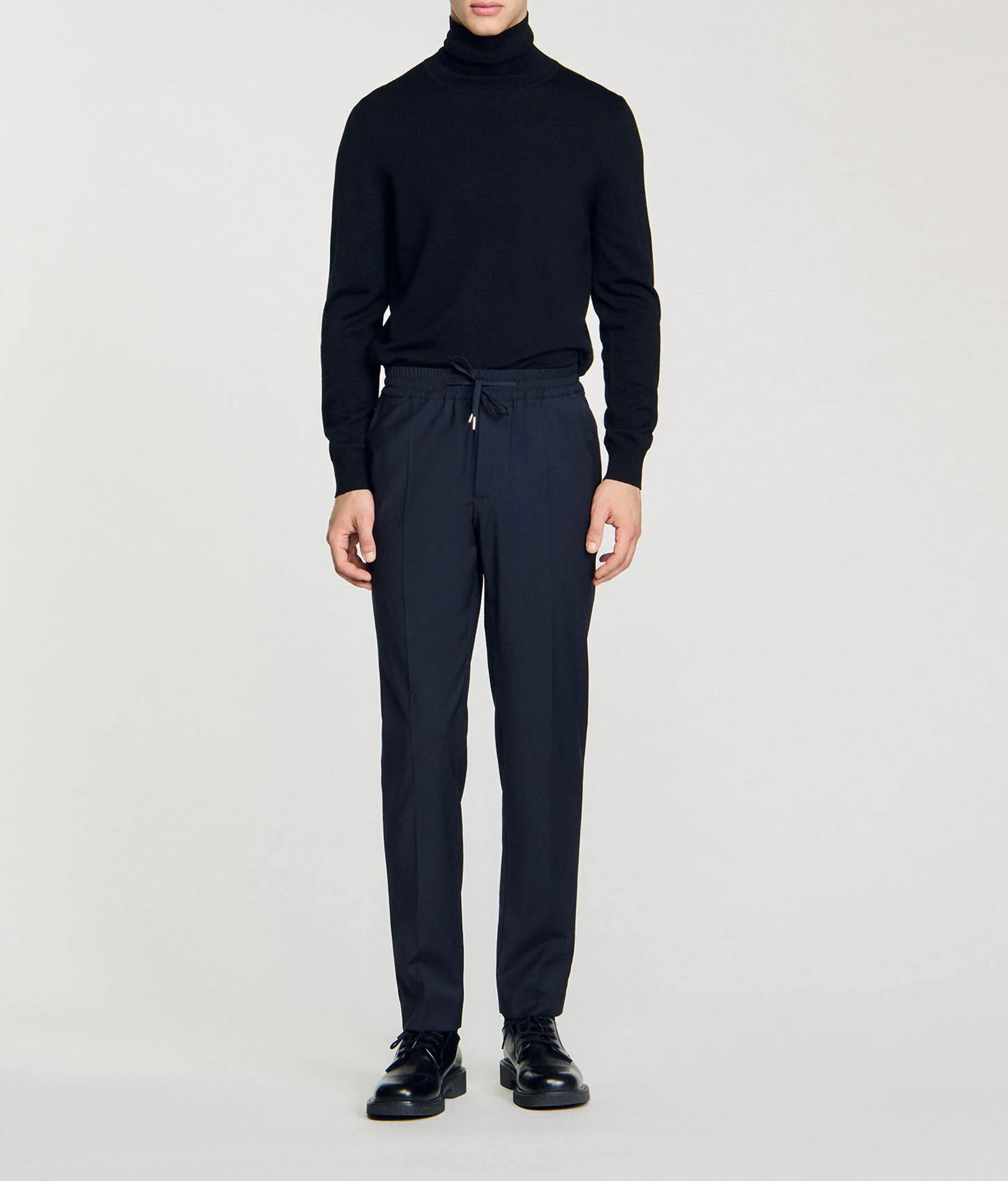 Pantalon droit élastiqué SANDRO Bleu