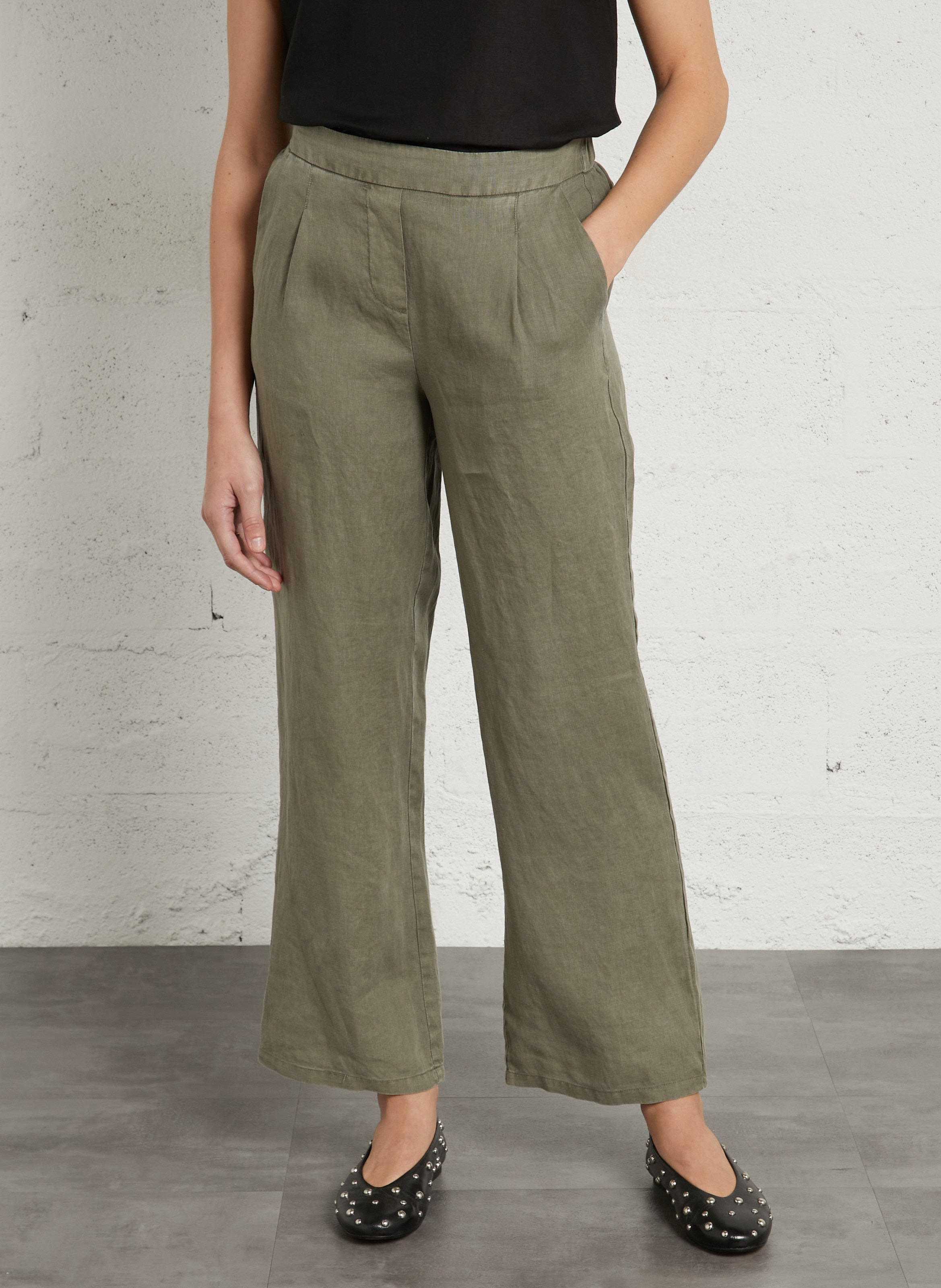 Pantalon droit en lin  SUD EXPRESS