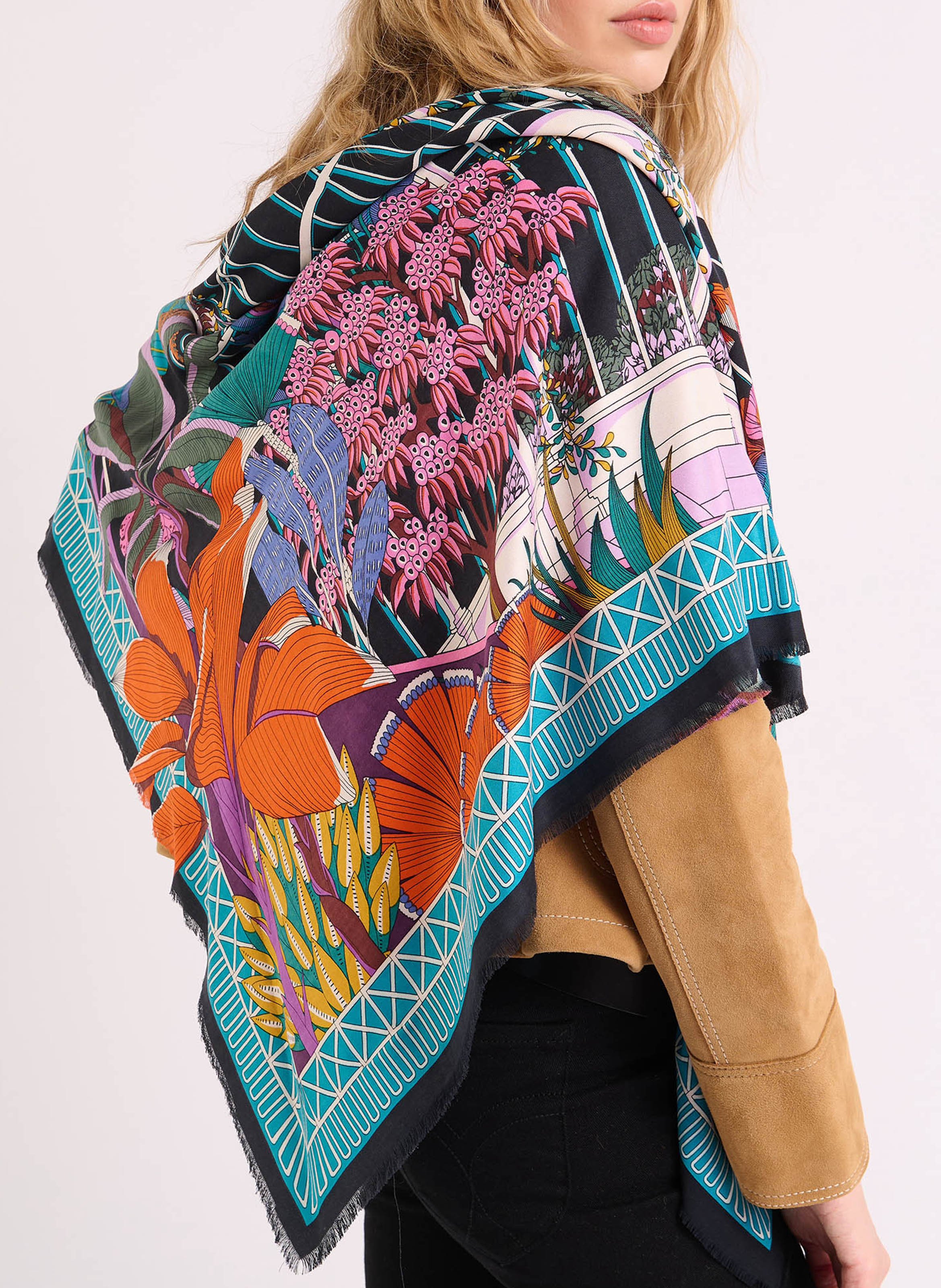 Foulard imprimé WILD Noir