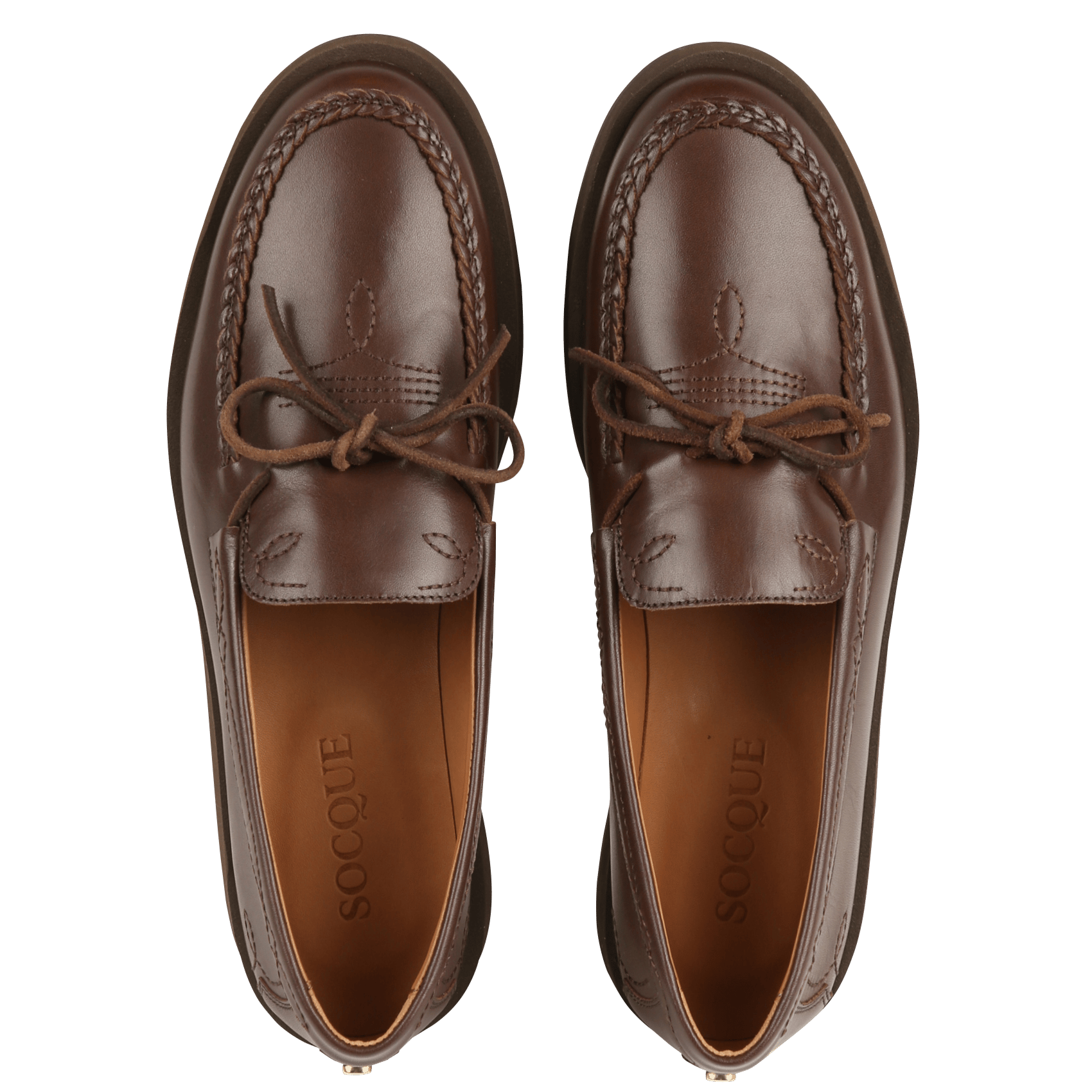 Mocassins en cuir SOCQUE PARIS Marron