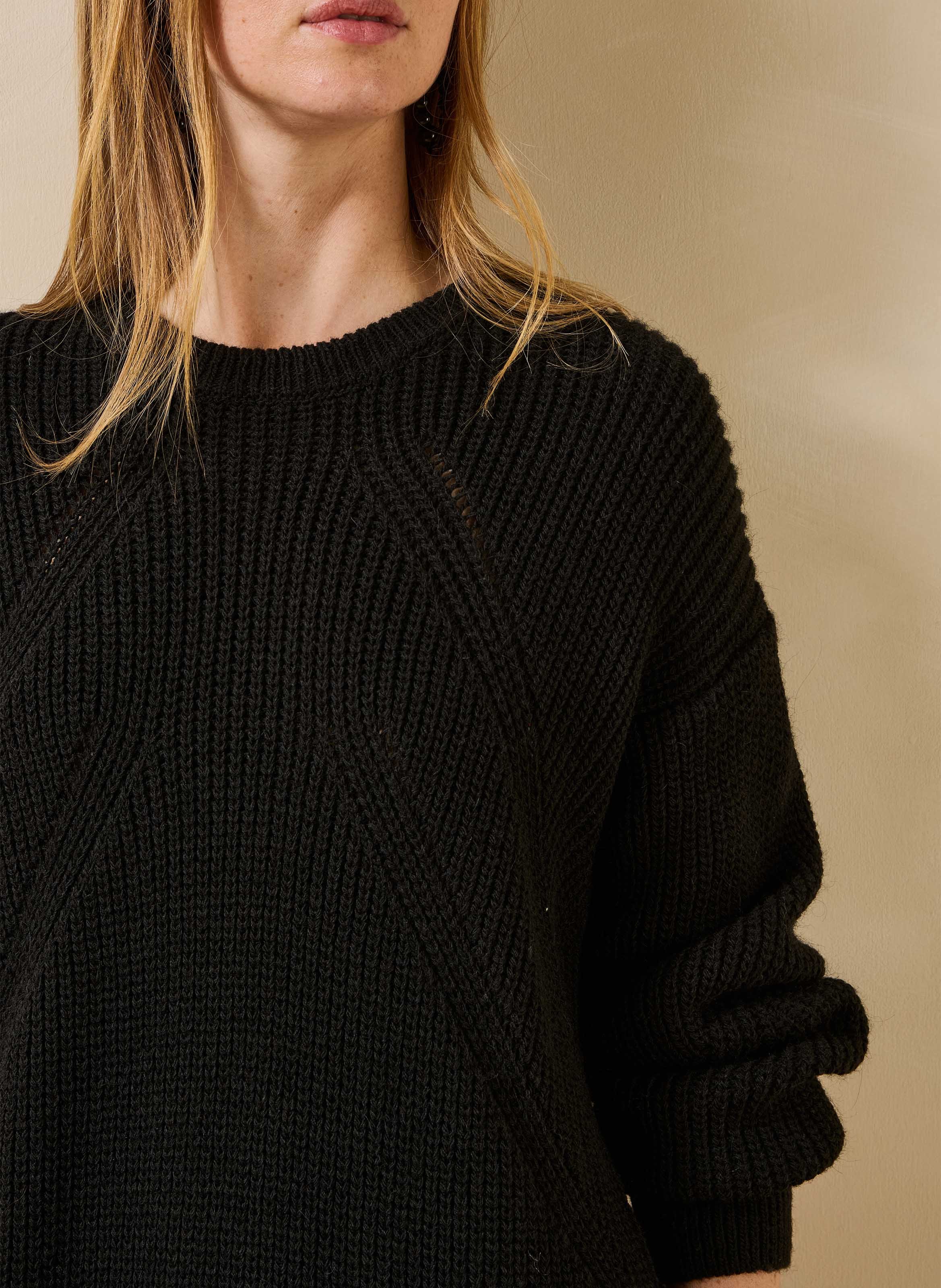 Robe col rond en maille LA FEE MARABOUTEE Noir