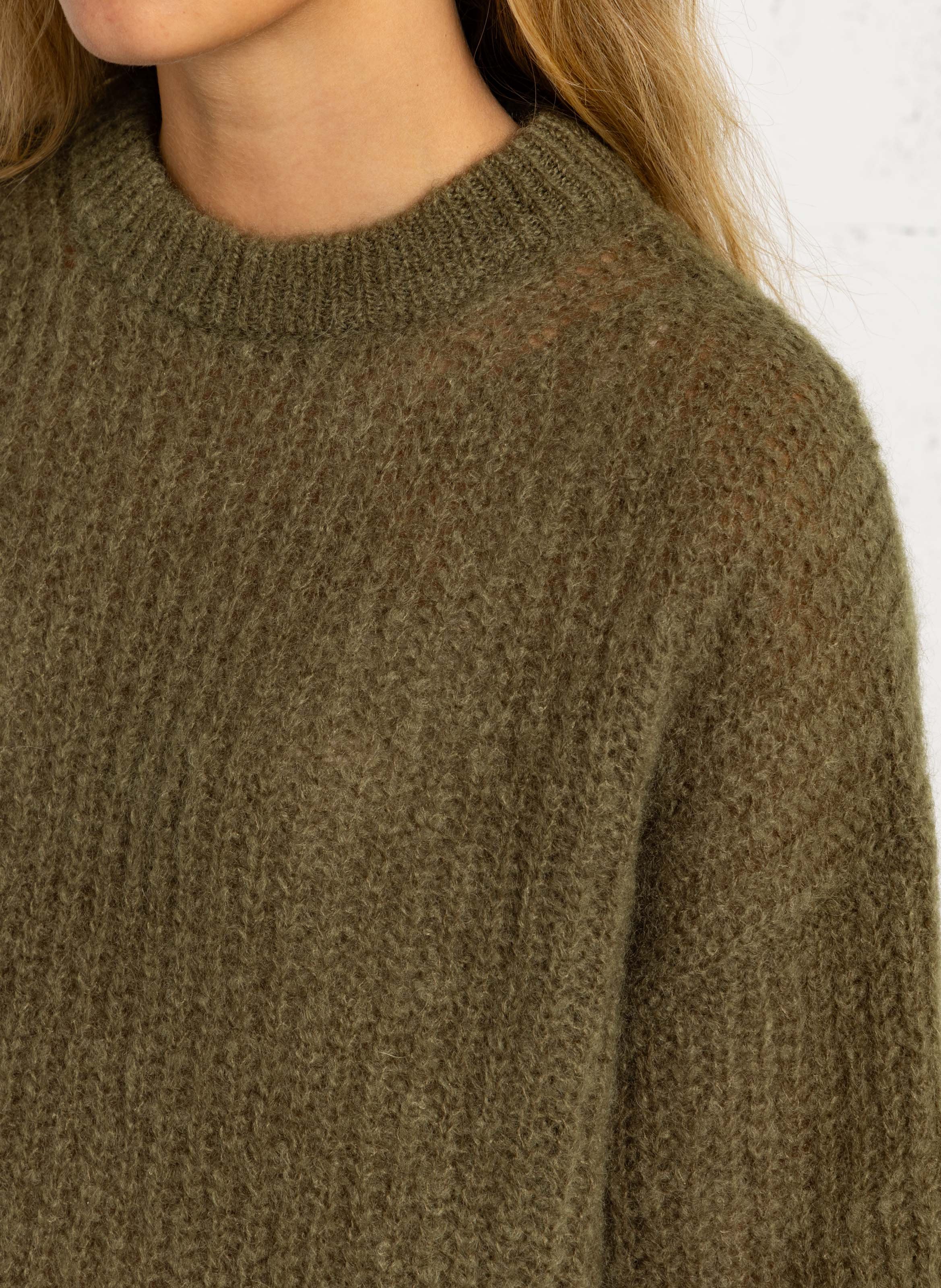 Pull oversize en laine mélangée DES PETITS HAUTS Vert