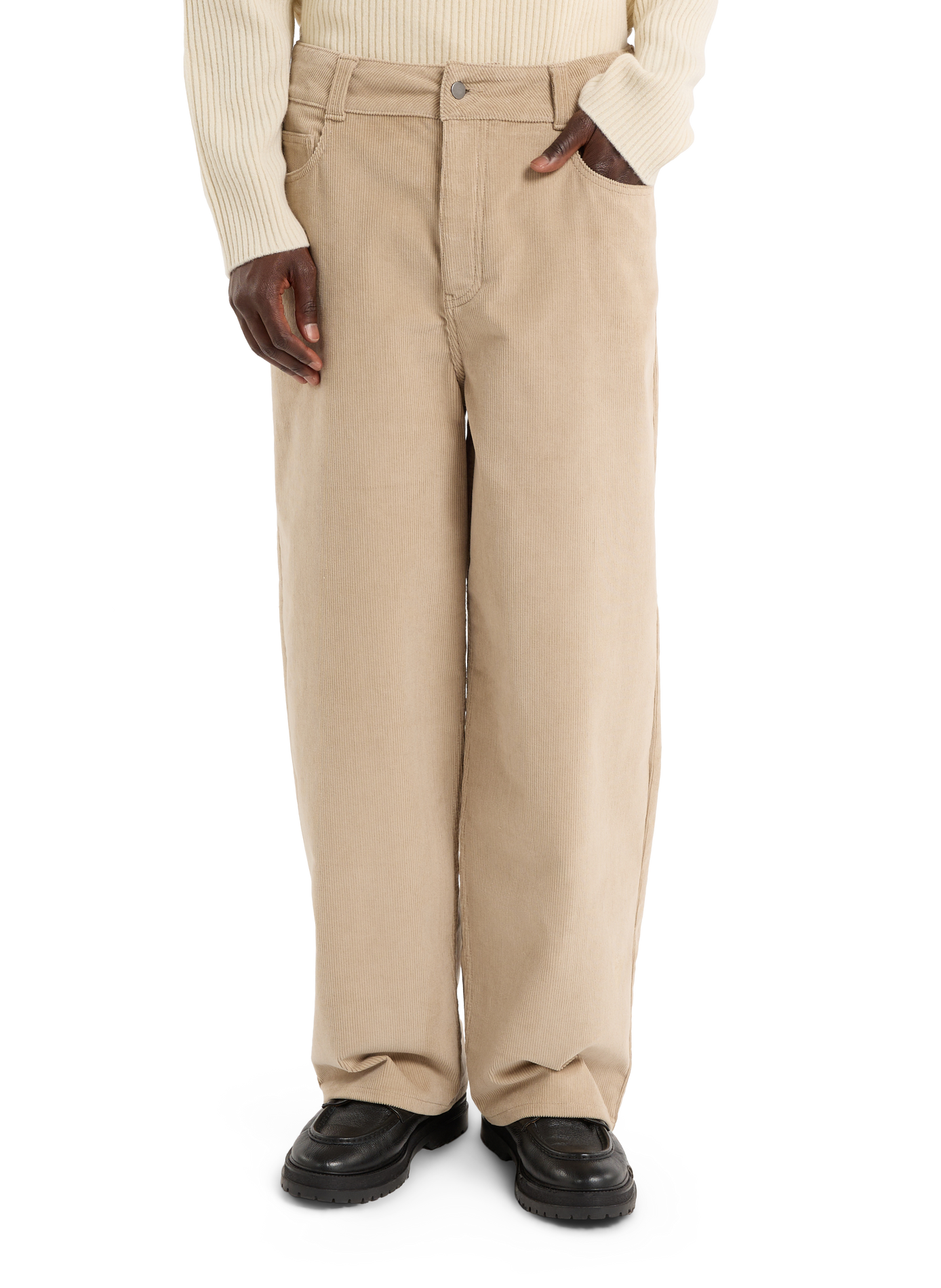 Straight cut cotton velvet pants SAISON 1865 Beige