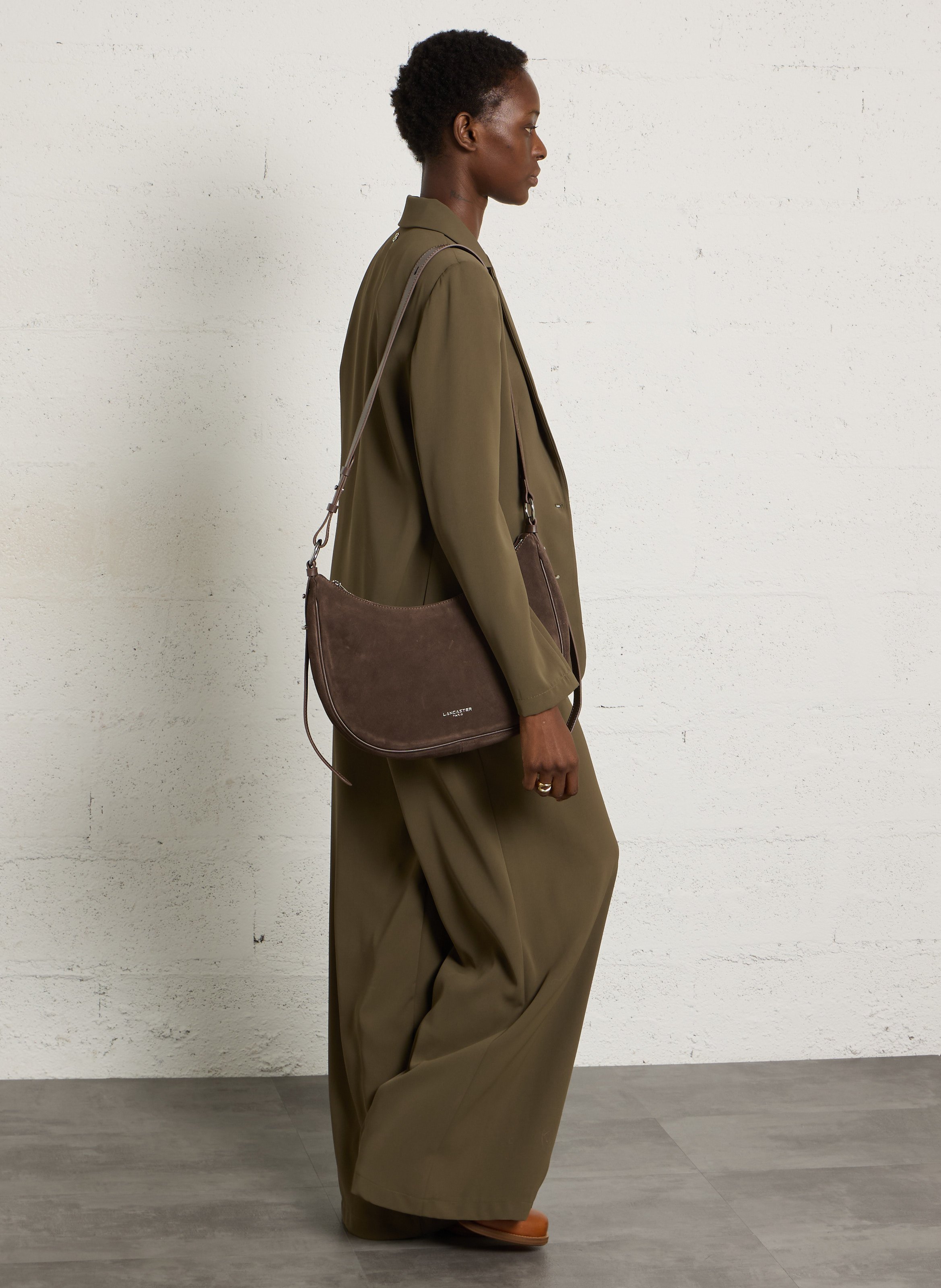 Leather shoulder bag LANCASTER PARIS Brown
