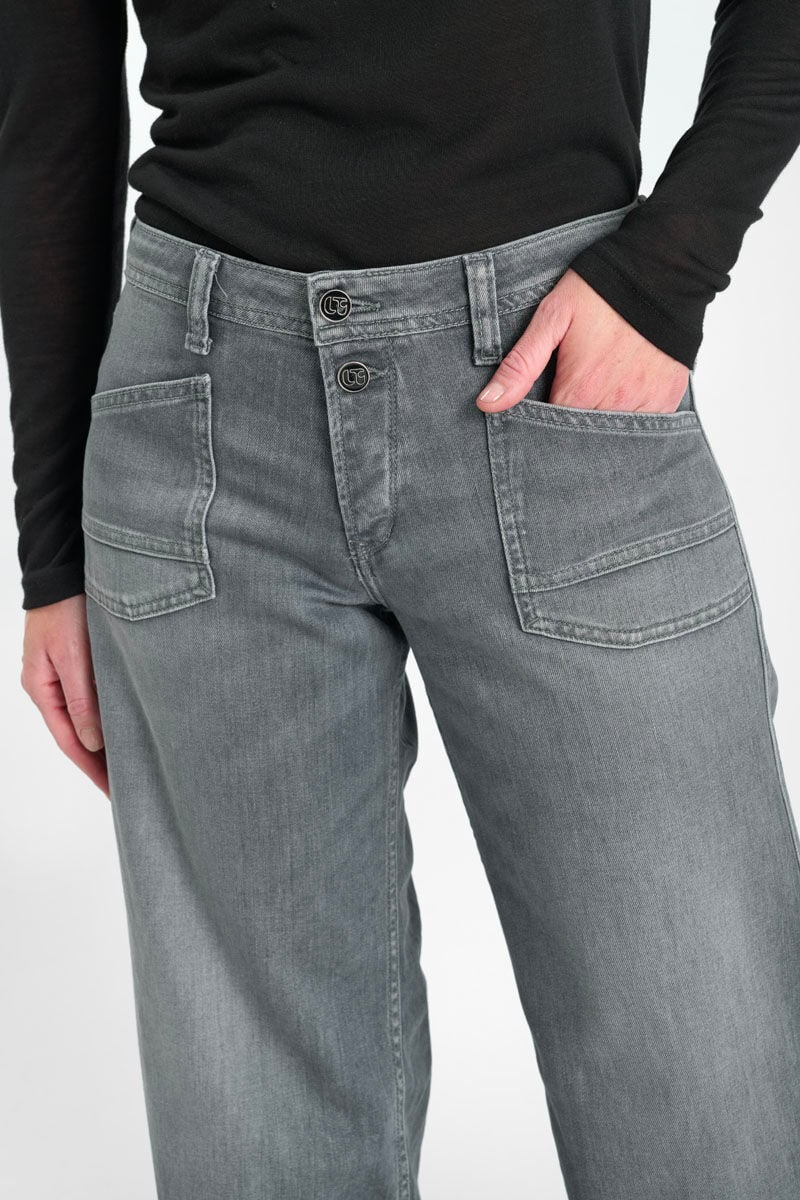 Jeans loose, large wide leg , longueur 34 LE TEMPS DES CERISES Gris