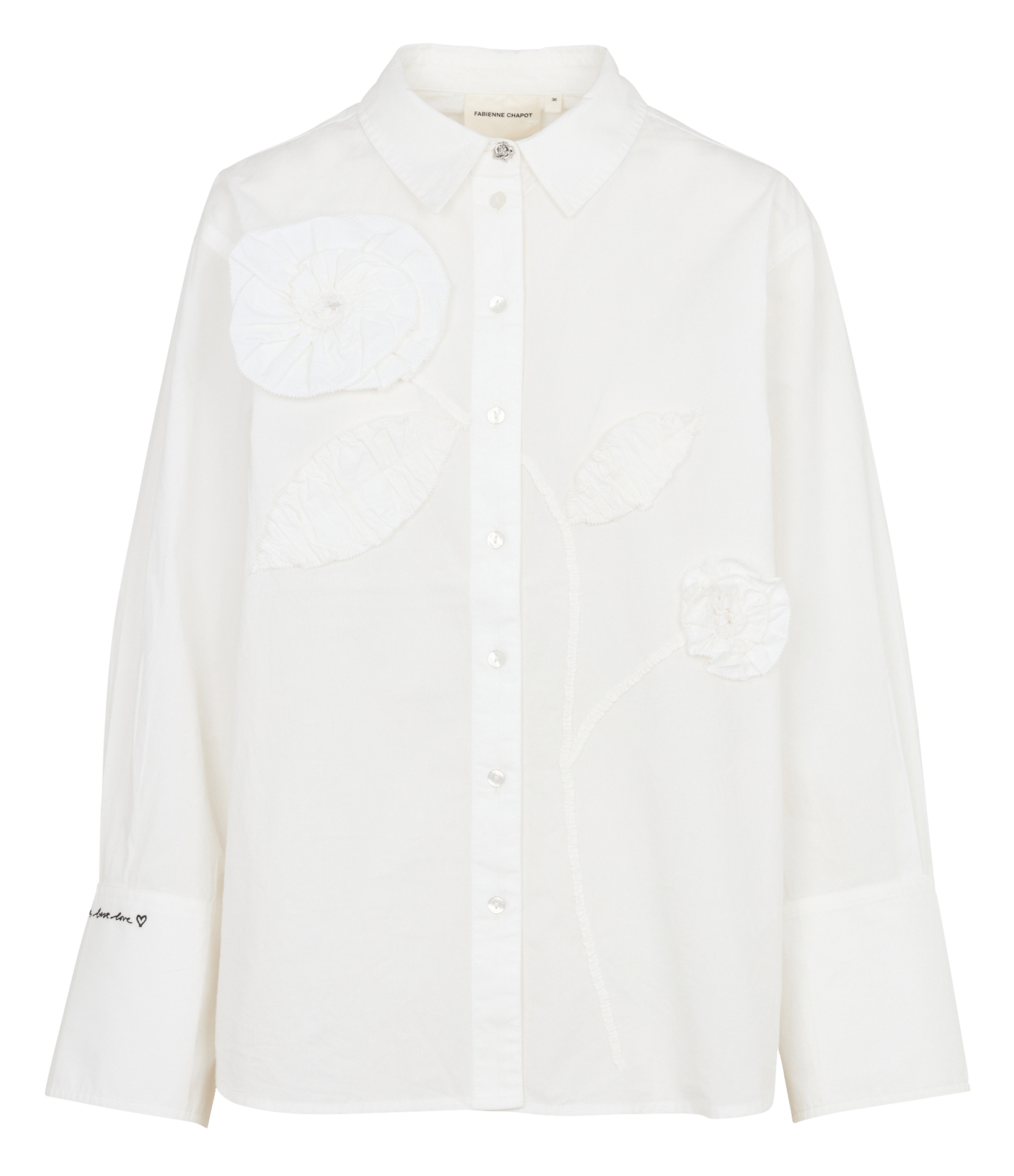 Chemise droite à reliefs FABIENNE CHAPOT Blanc