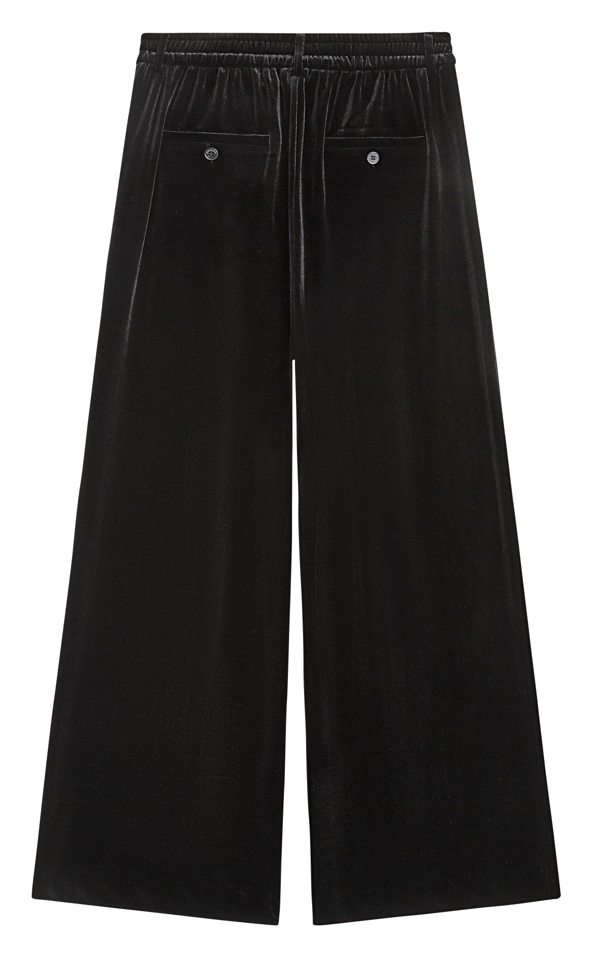 Wijde fluwelen pantalon met plooien GRACE ET MILA Zwart