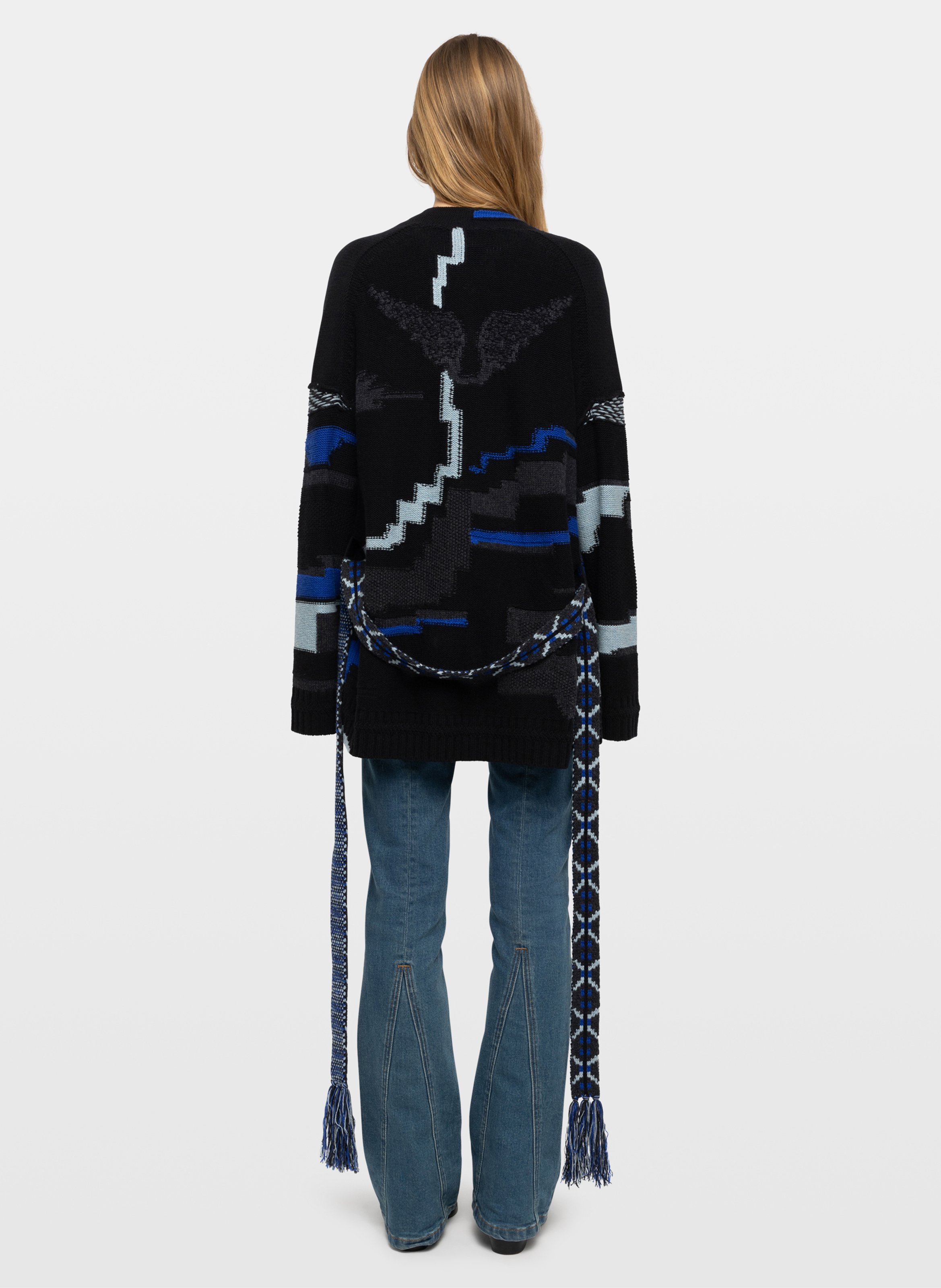 V-neck kimono in a wool blend ZADIG&VOLTAIRE Grey