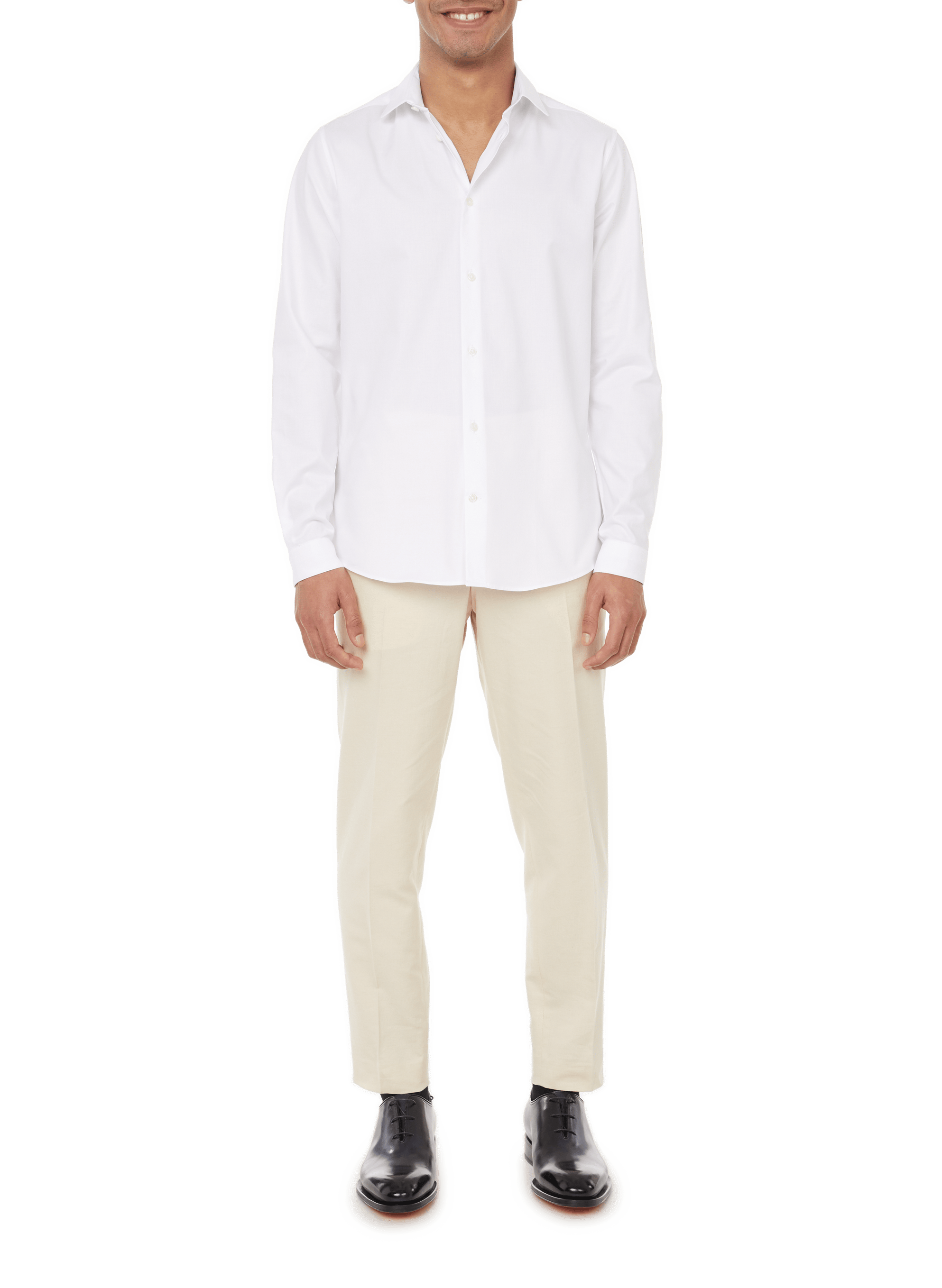 Slim-fit shirt in washed cotton AU PRINTEMPS PARIS White