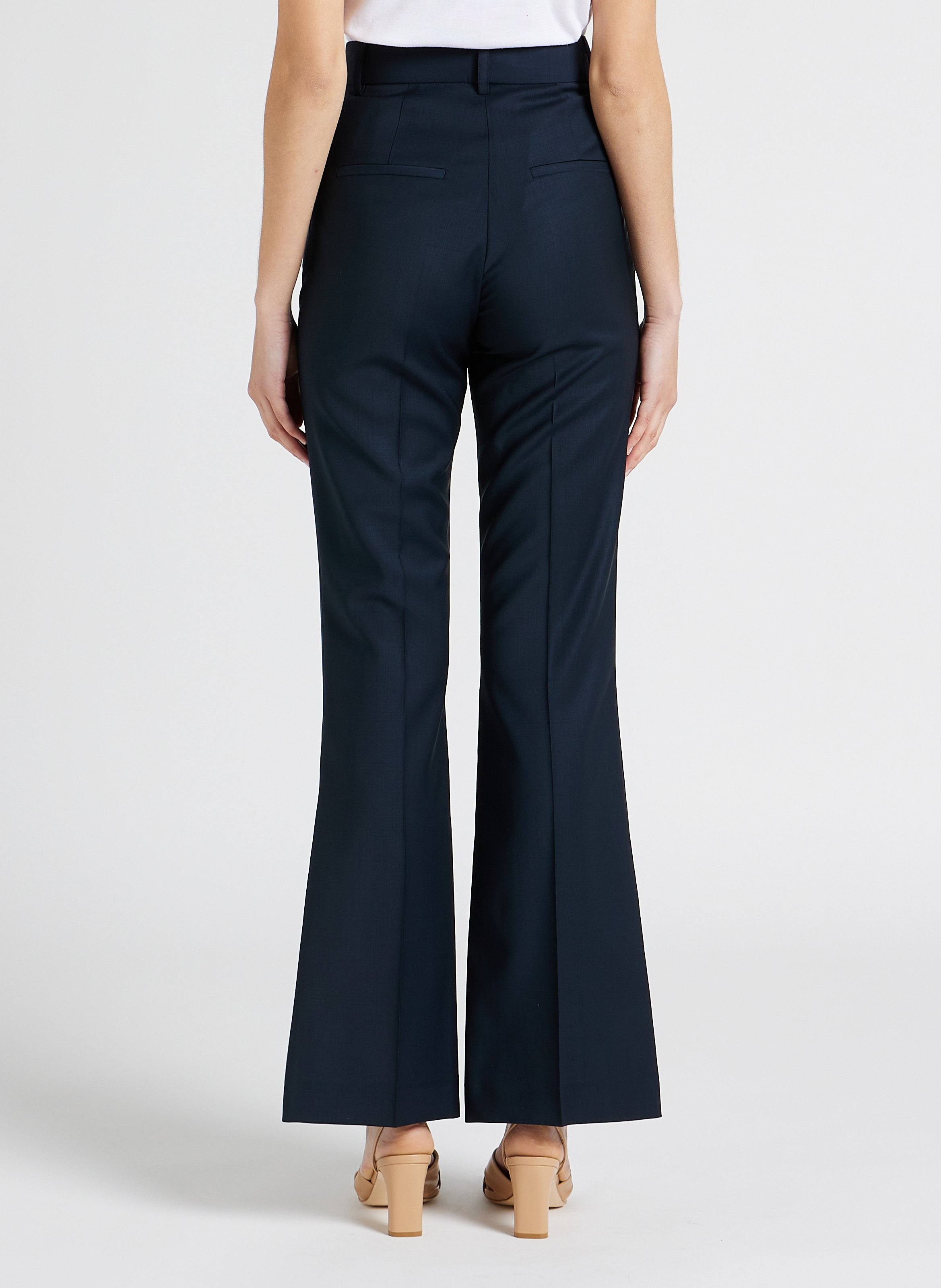 Pantalon évasé en laine vierge PAUL AND JOE Bleu