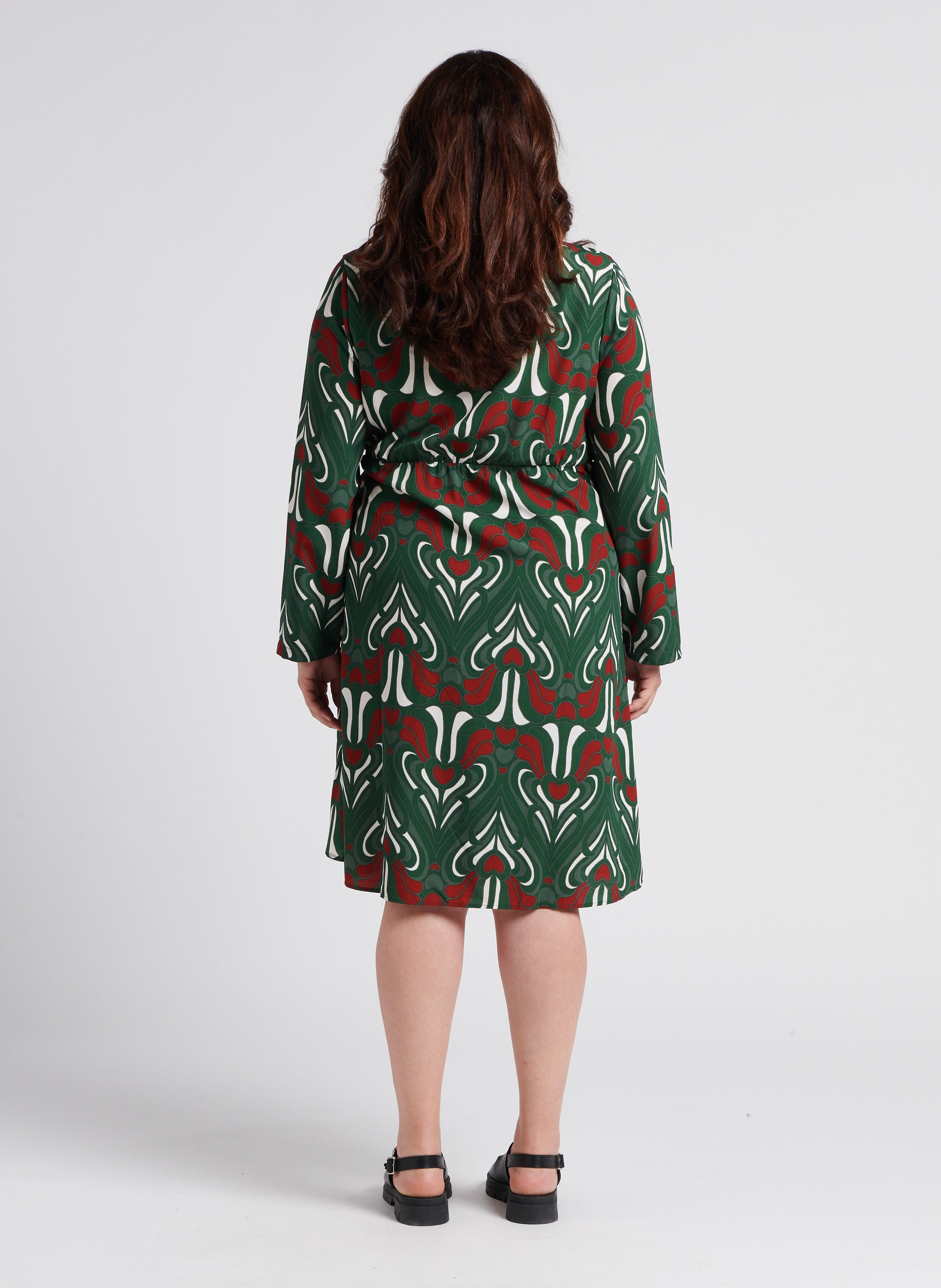 Robe courte portefeuille imprimée  EVOKED Vert