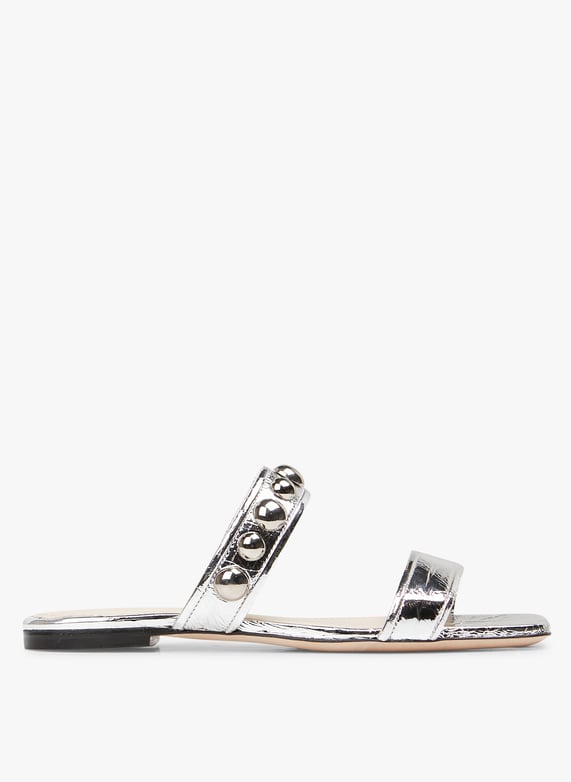 Sandales plates en cuir métallisé | Argent by IRO Sandales plates en cuir métallisé Argent