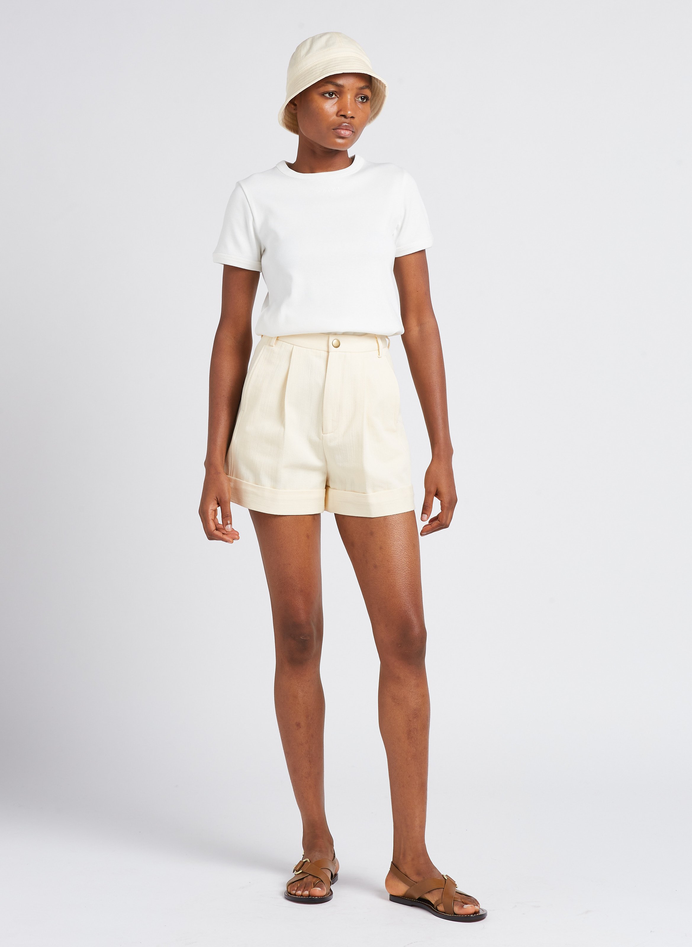 Short taille haute discount beige