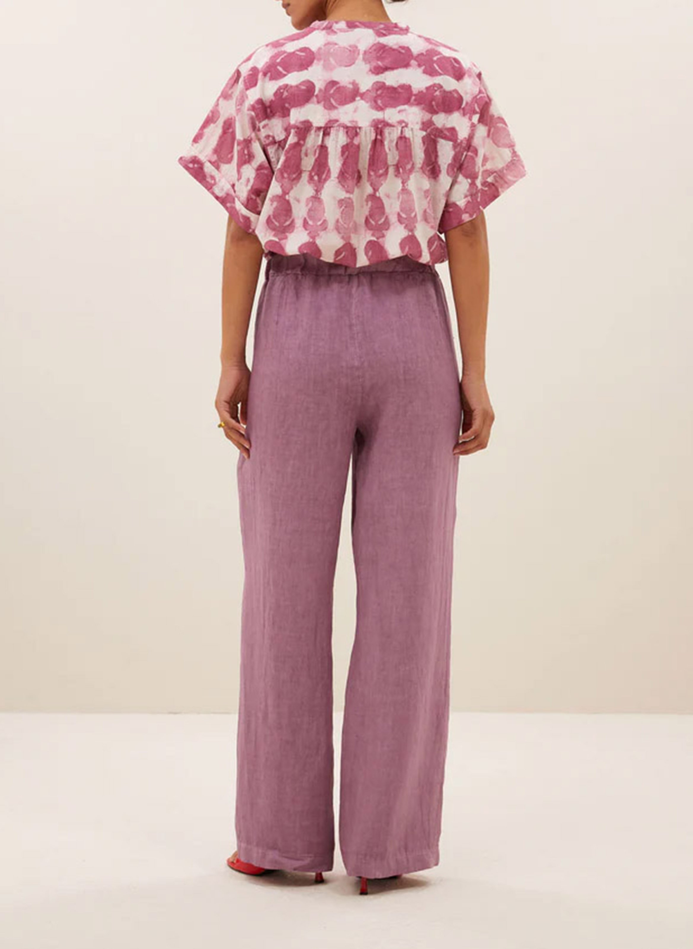 Buttoned blouse with patterns BY BAR Pink