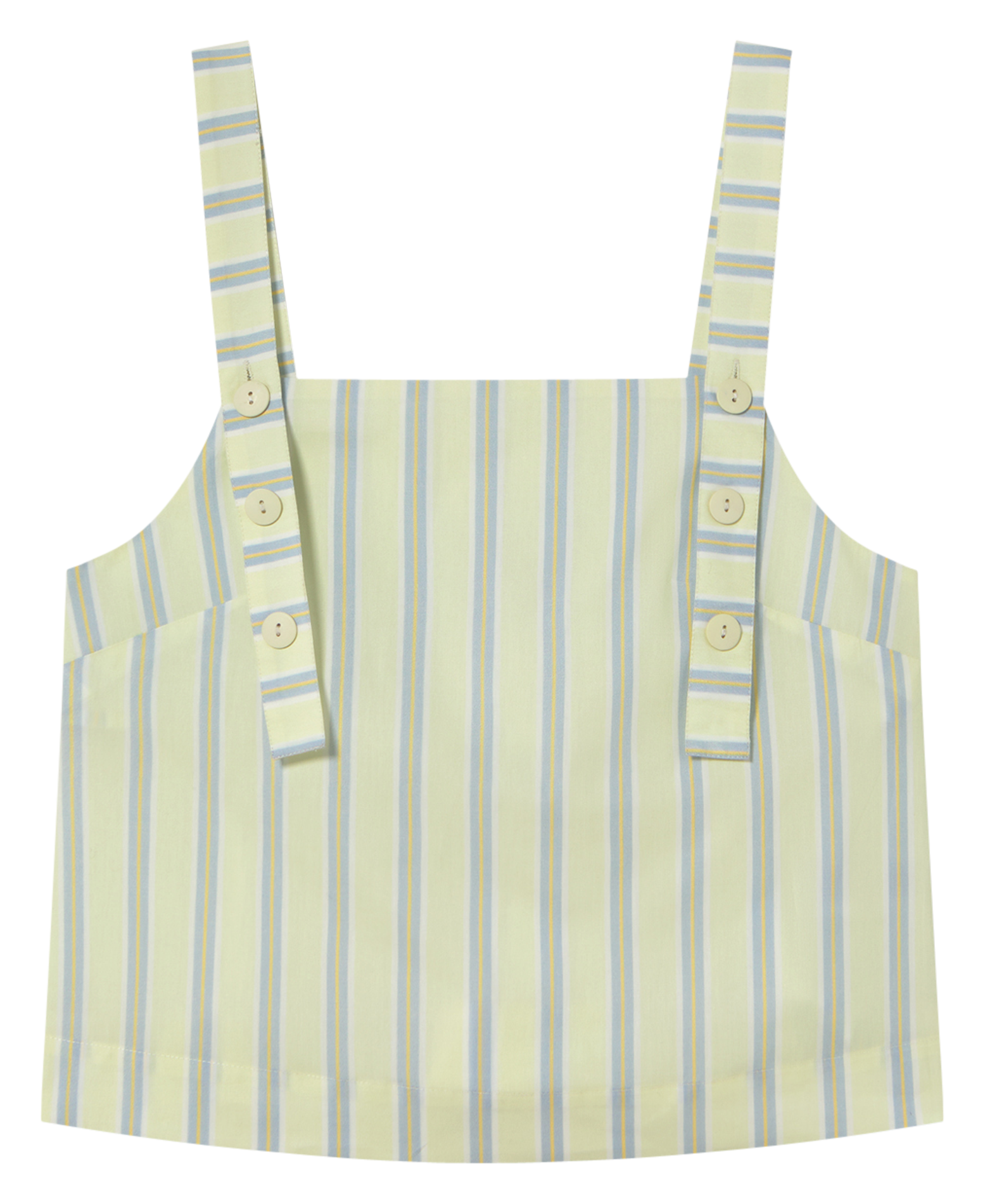 Striped top with buttoned straps THE TINY BIG SISTER Yellow