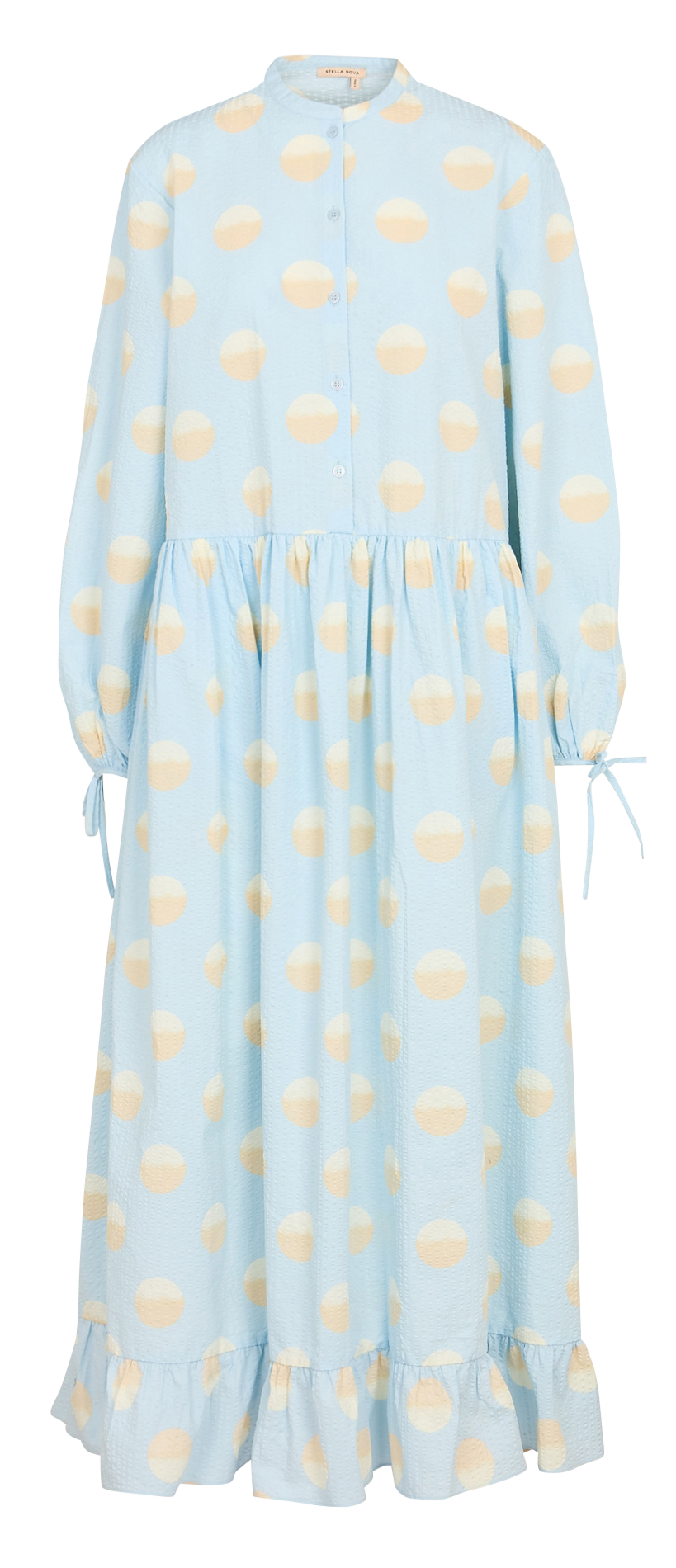 Robe longue col rond en coton bio STELLA NOVA Bleu