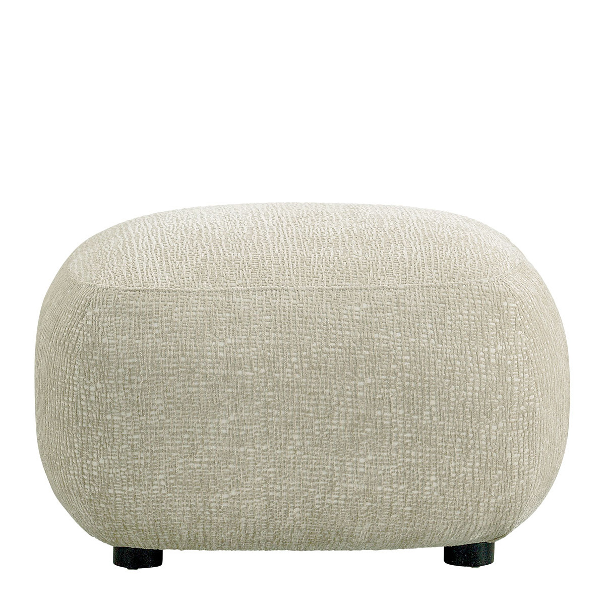 Velvet jacquard fabric pouf BLANC D'IVOIRE Beige