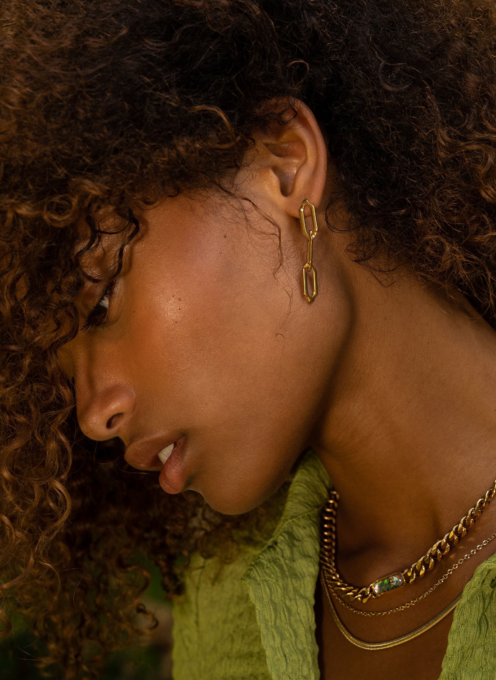 Dangling earrings AEC Paris Golden