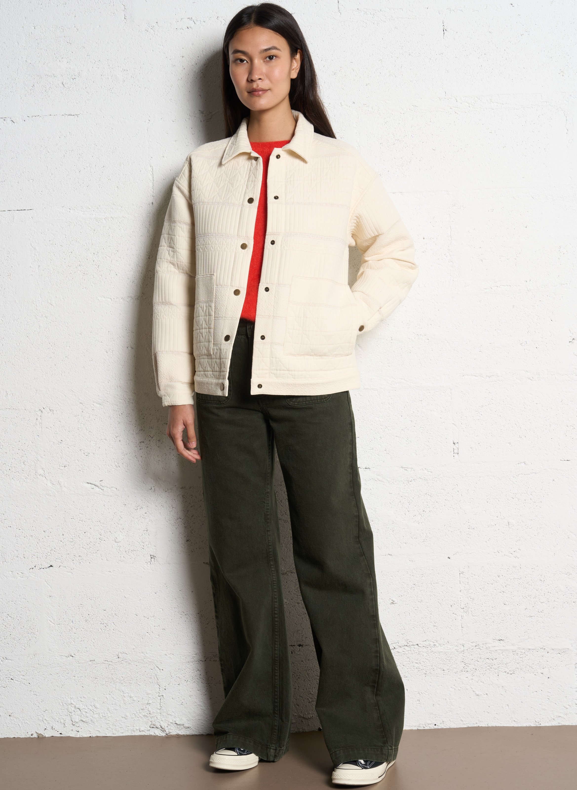 Blouson oversize en coton mélangé ONE STEP Blanc