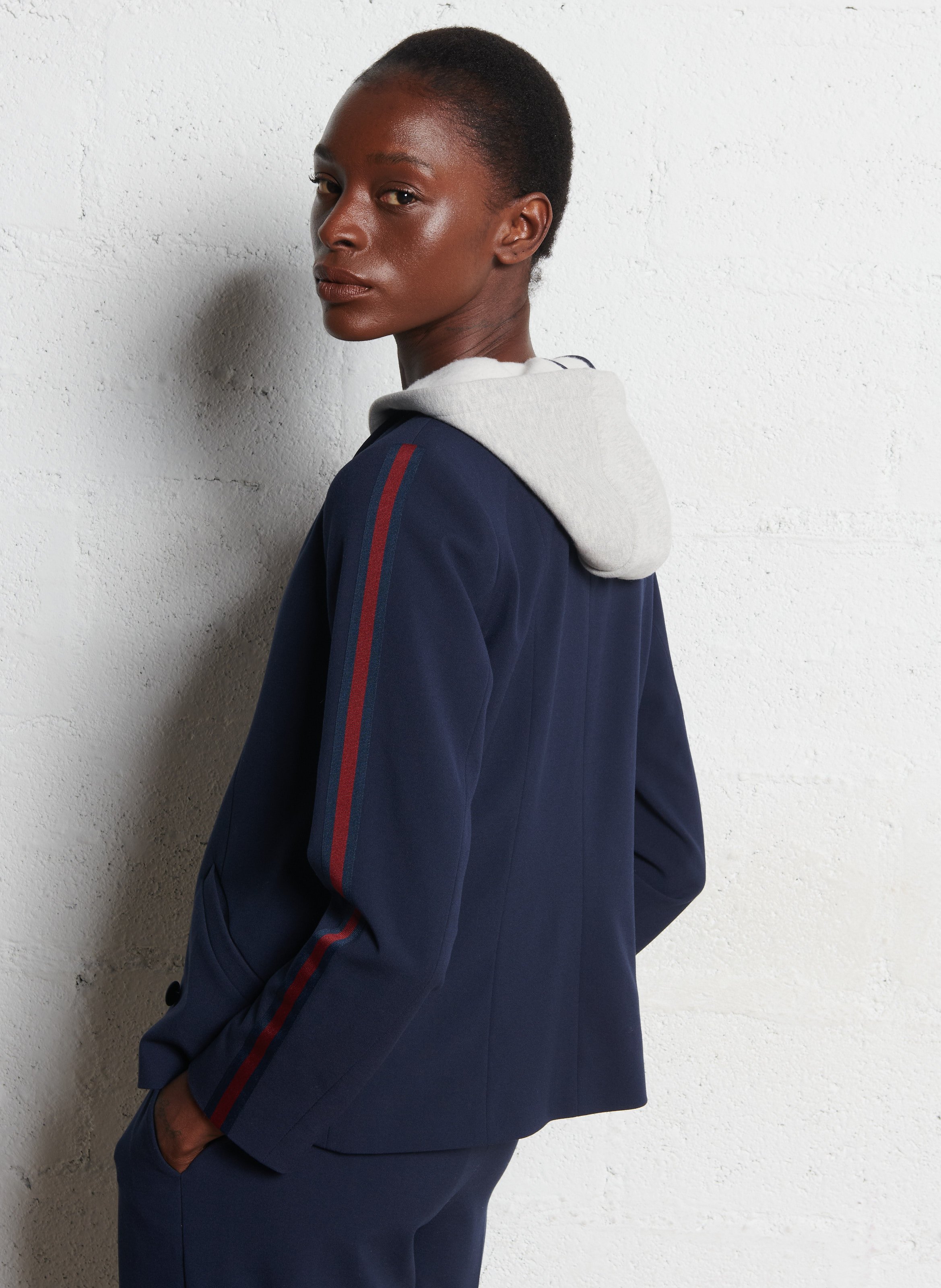 Giacca dritta con cappuccio I CODE Blu