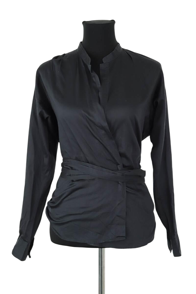 Cotton wrap-over sweater ISABEL MARANT - Seconde Main Black