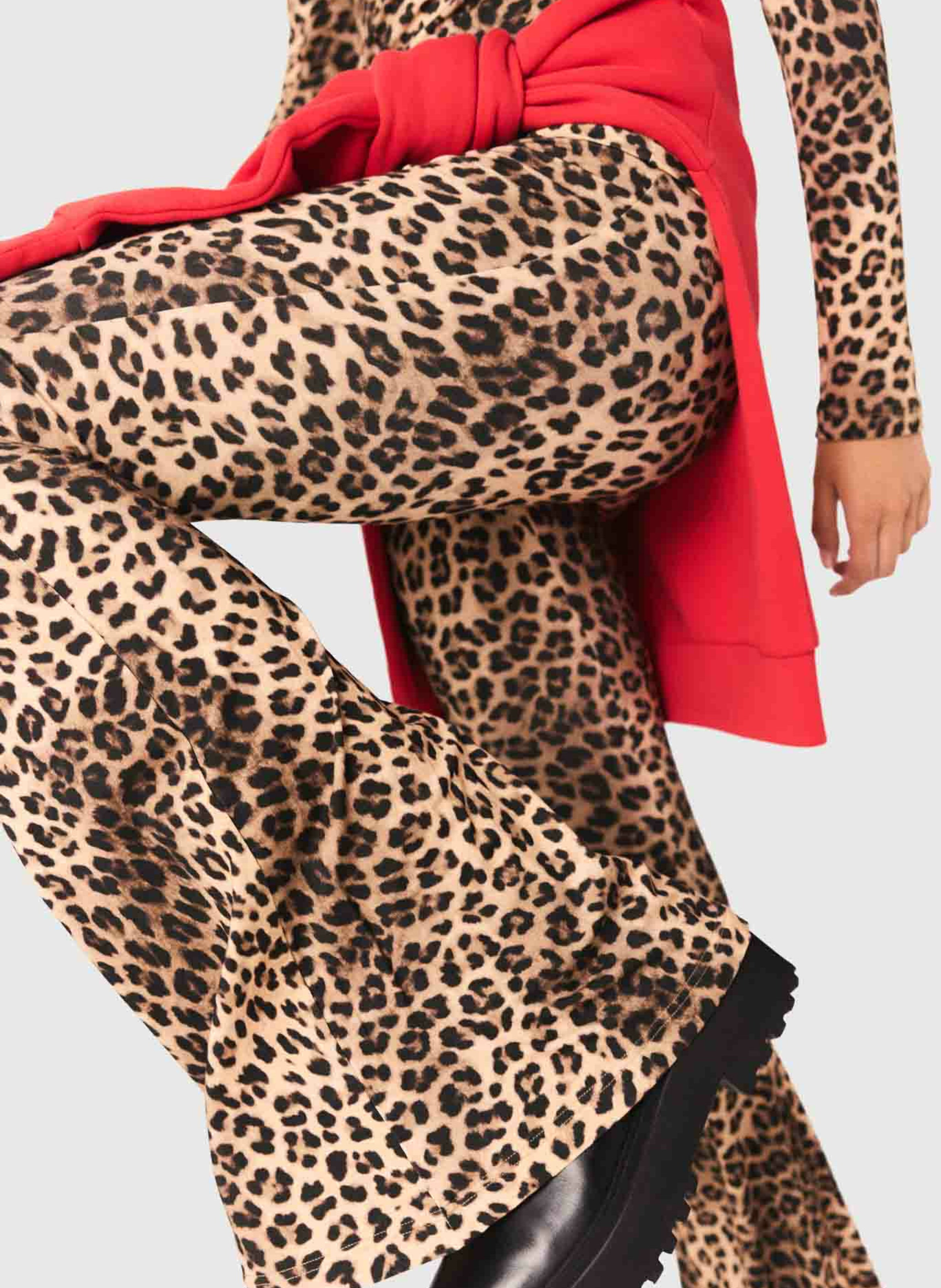 Flared Leopard Print Leggings MAJE Brown