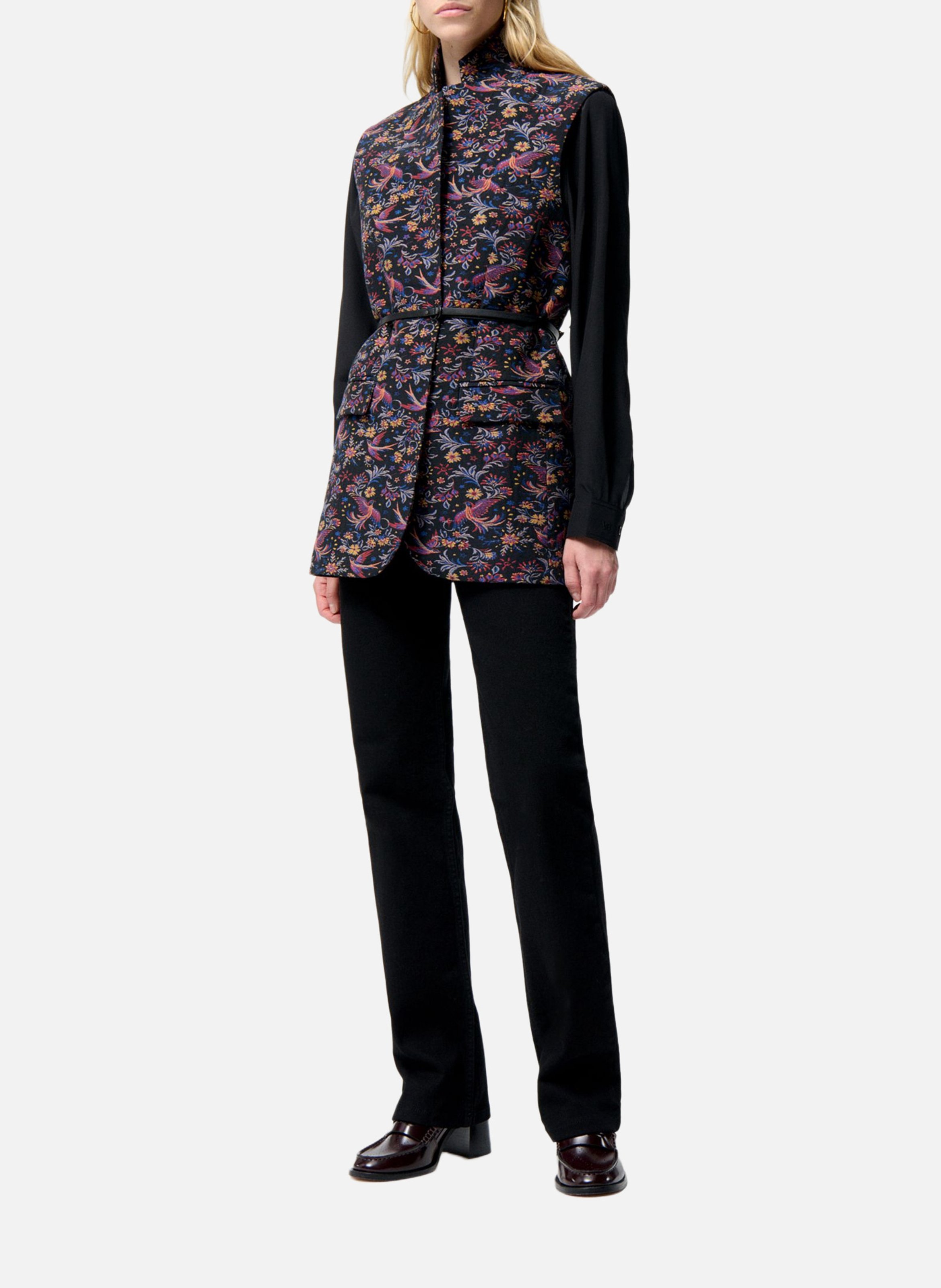 Jacket with officer collar in blended cotton VANESSA BRUNO Multicolored
