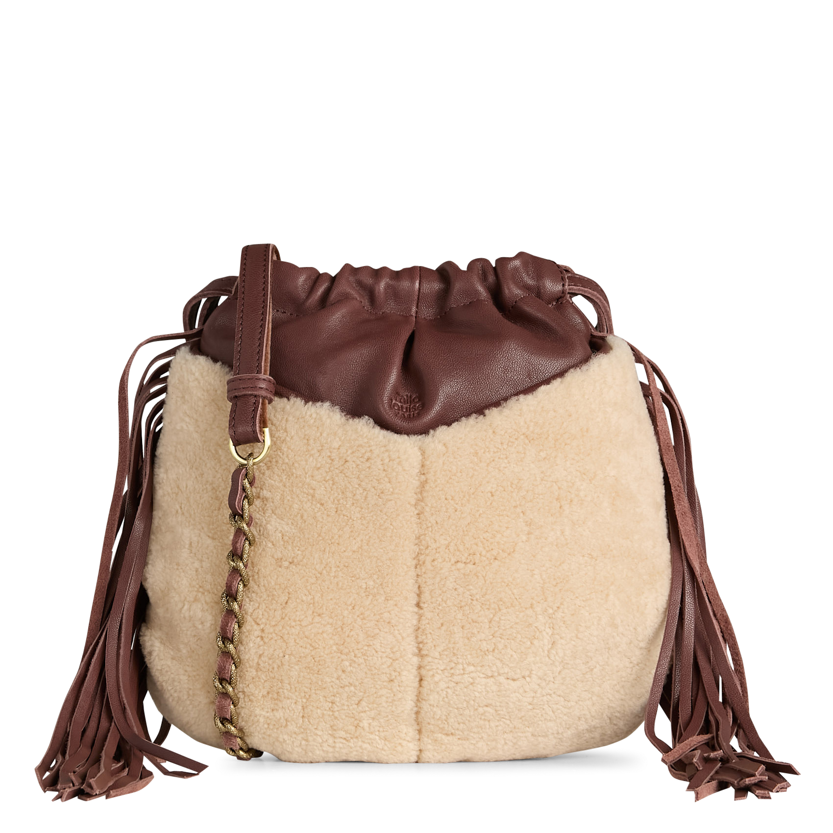Leren clutch MILA LOUISE Bruin