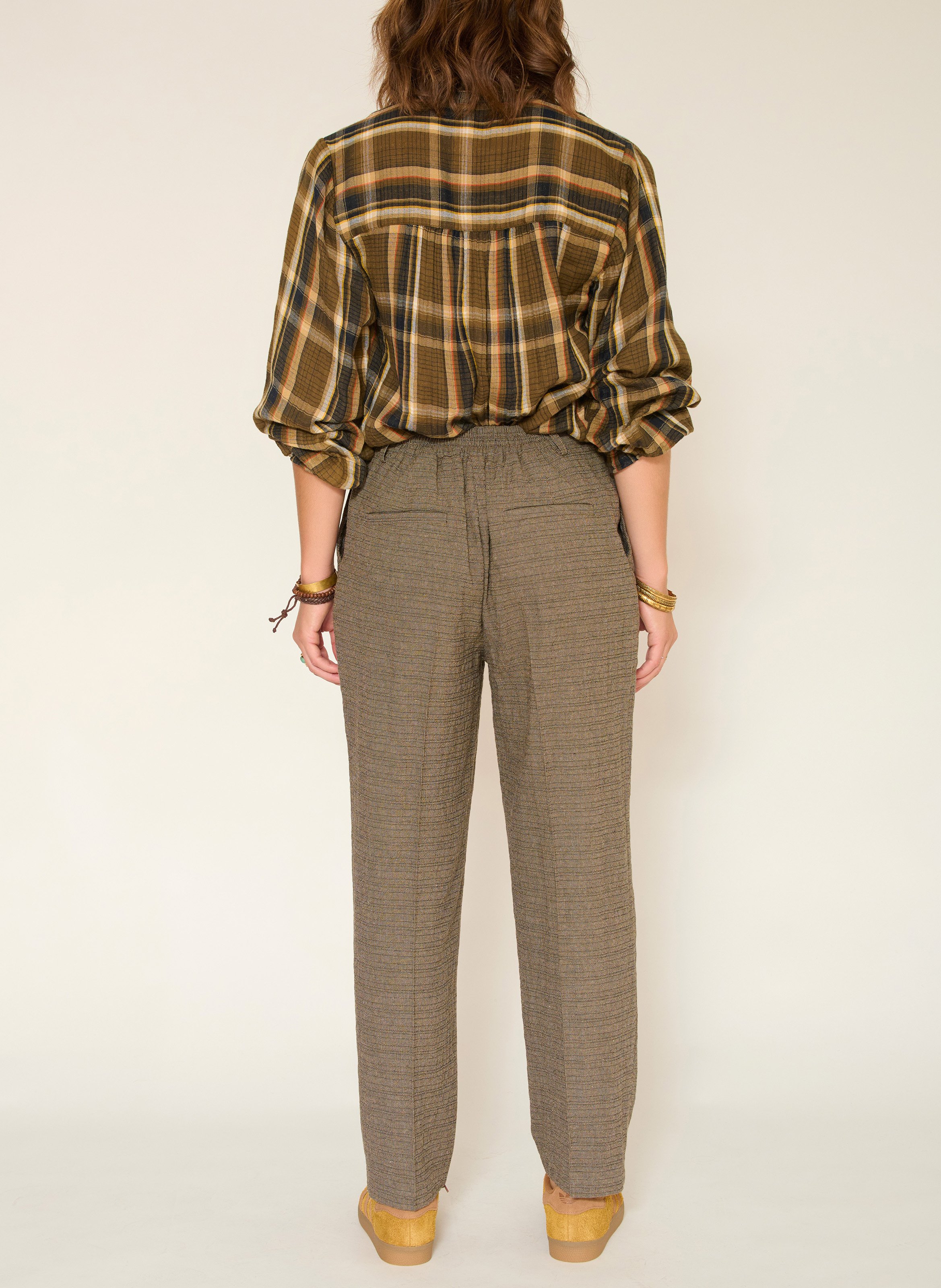 Pantalon ajusté à motifs MKT Marron