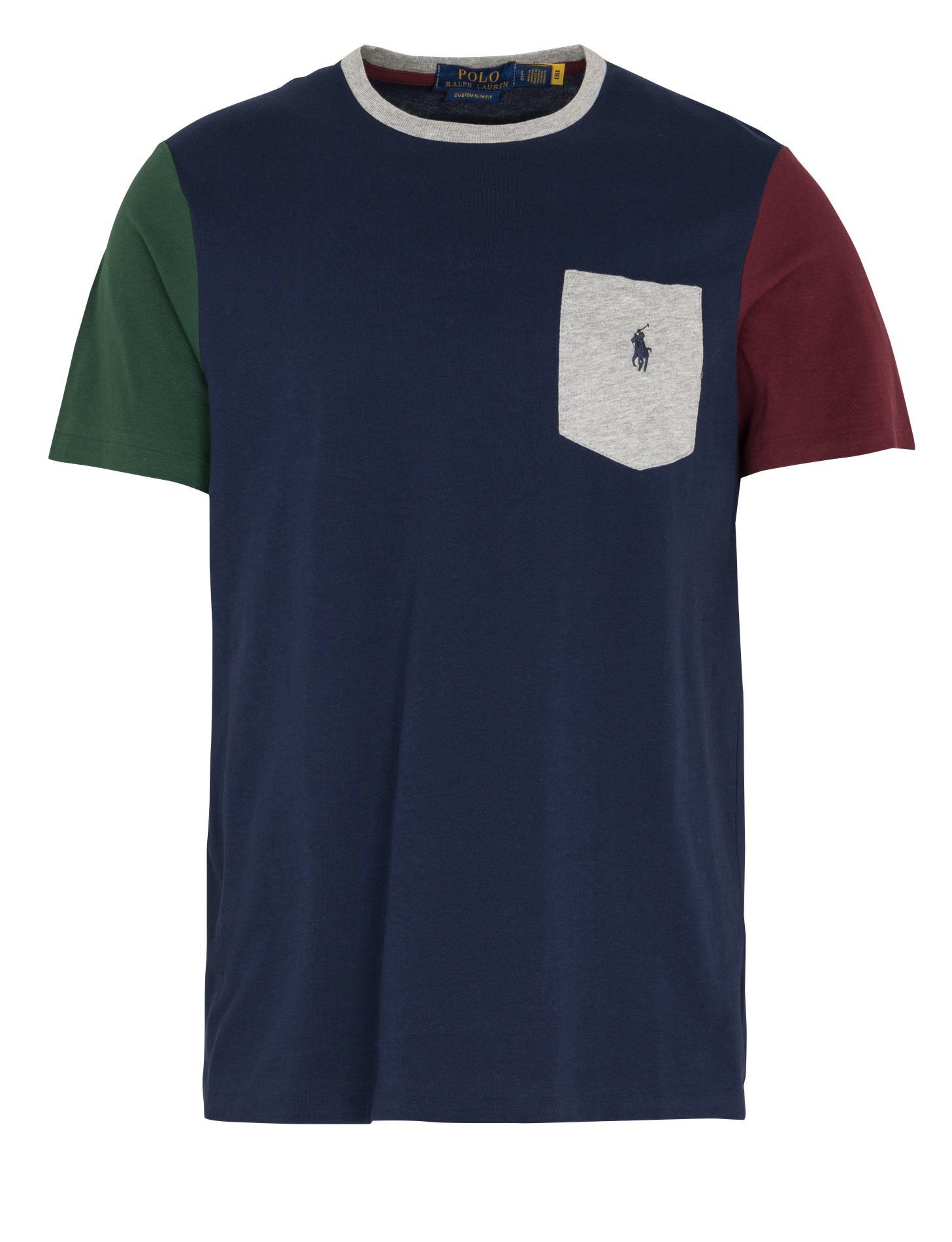 Tee-shirt droit col rond en coton POLO RALPH LAUREN Bleu