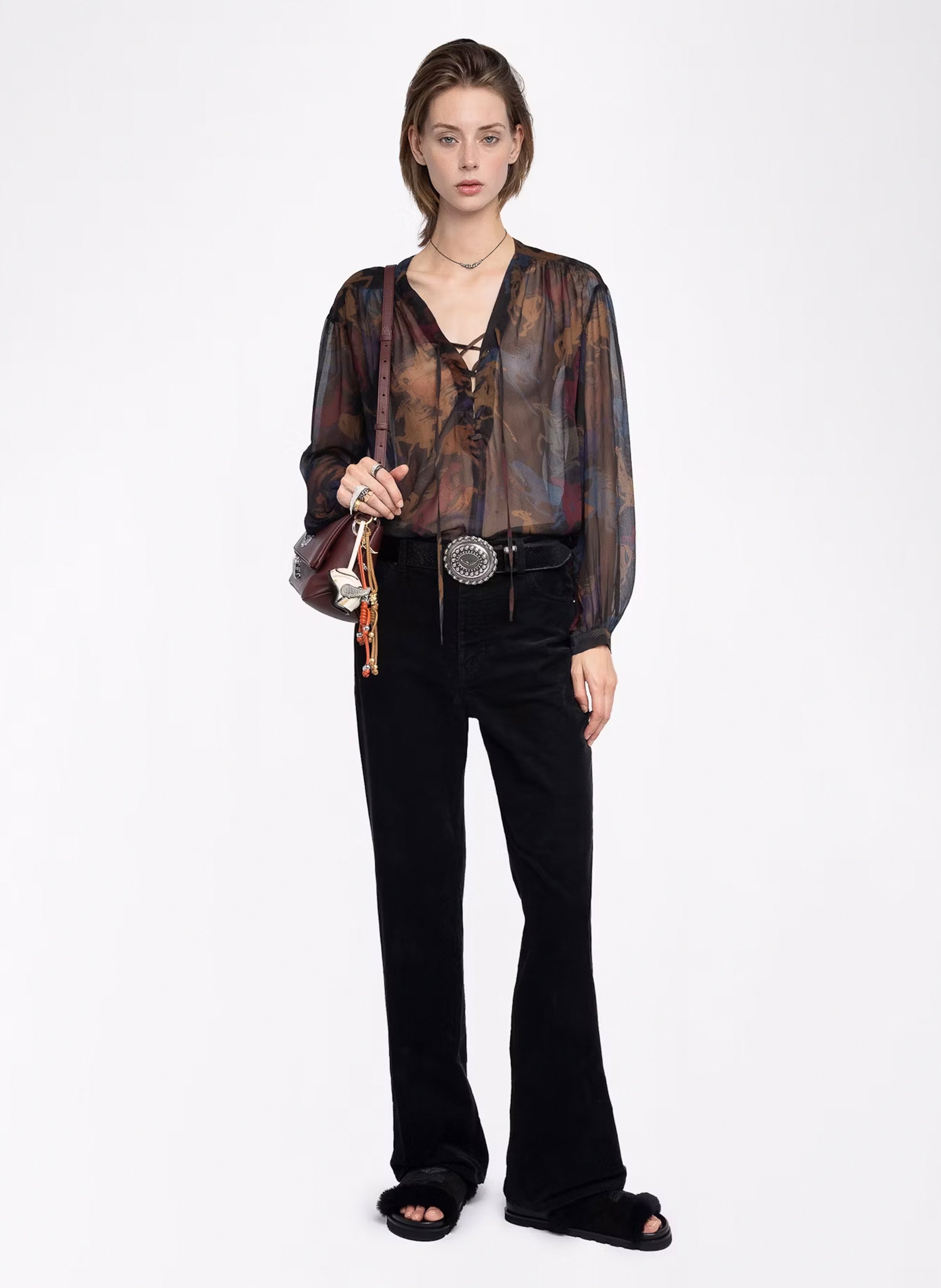 Printed blouse with collar ZADIG&VOLTAIRE Brown