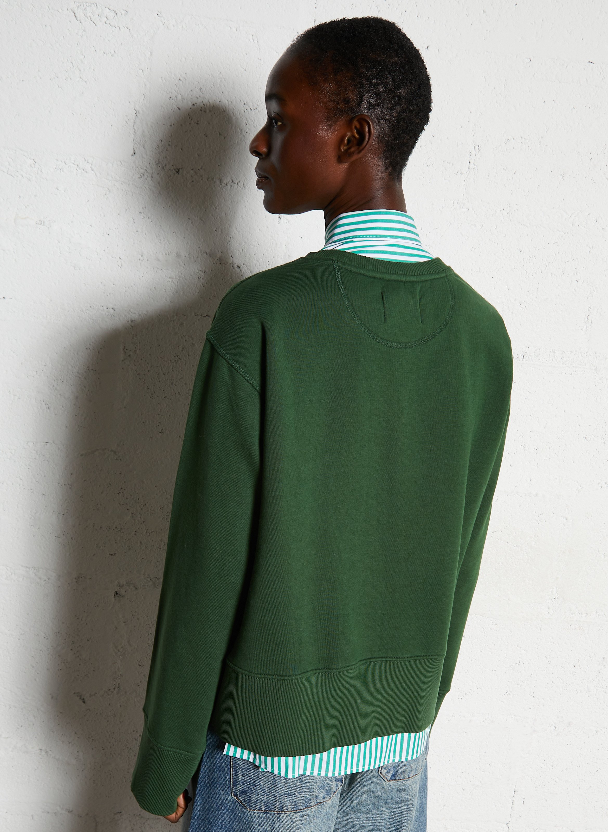 Sweater met ronde hals | biokatoenblend LEON & HARPER Groen