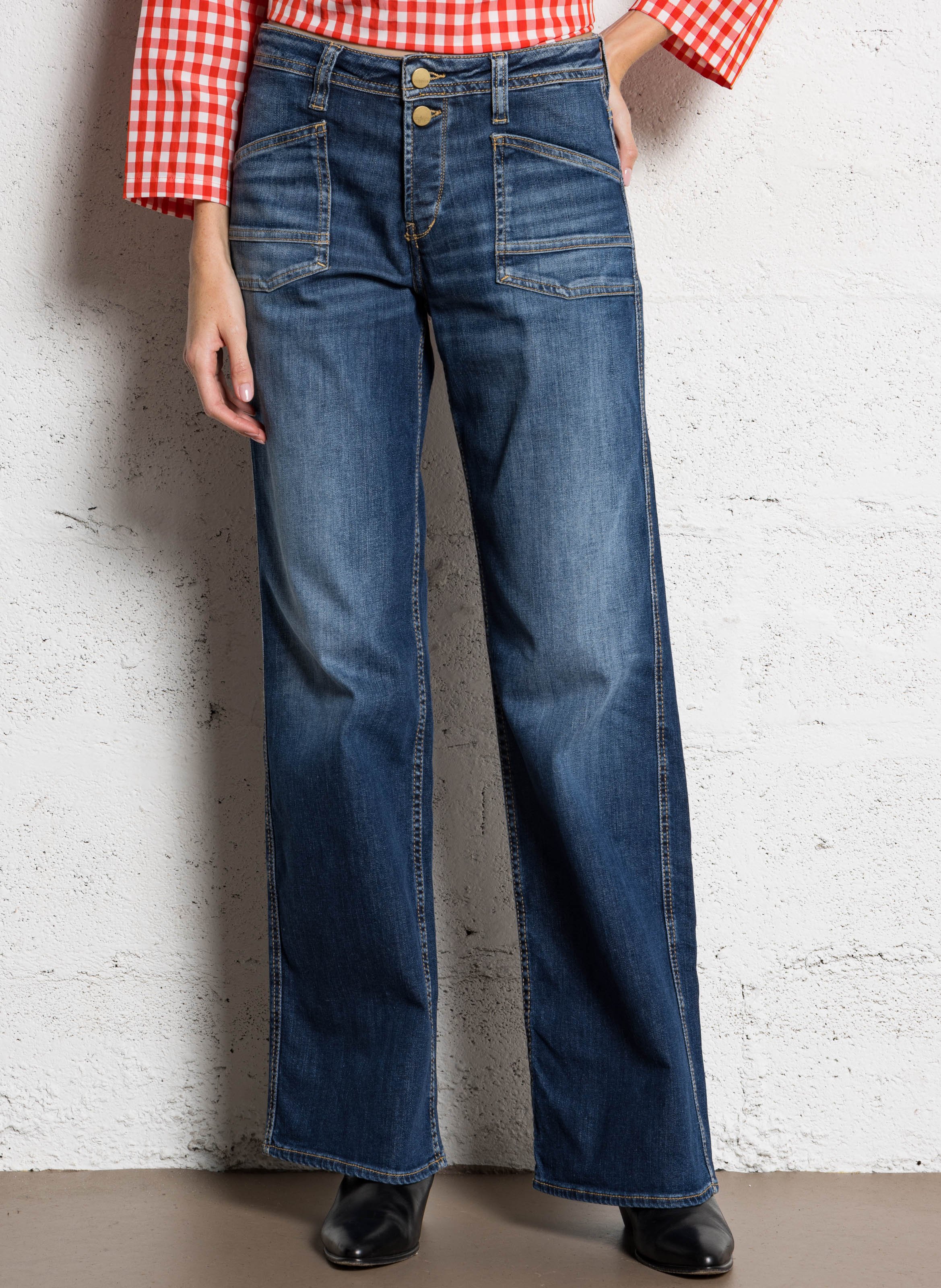 Jean large en coton mélangé LE TEMPS DES CERISES Bleu