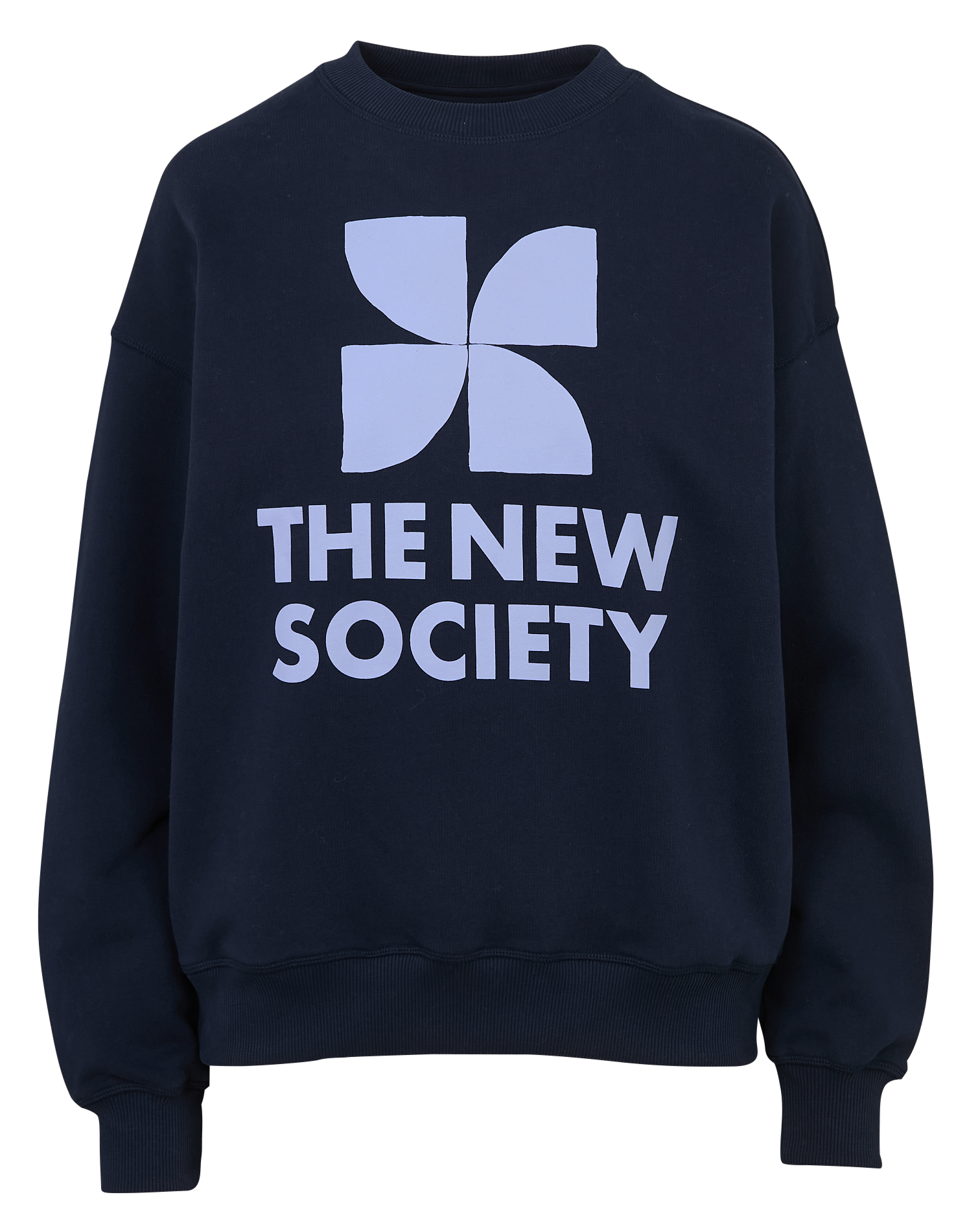Rechte, katoenen sweater met ronde hals THE NEW SOCIETY Blauw