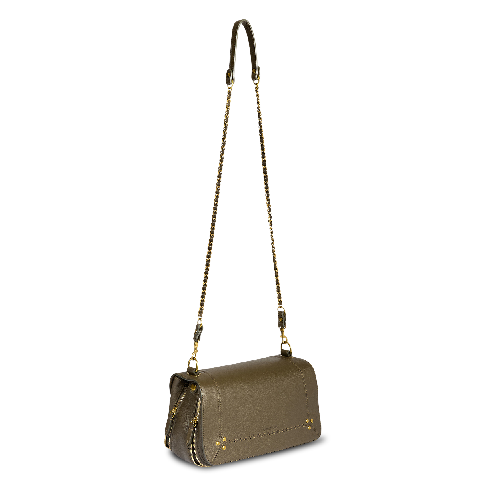 Dori leather shoulder bag JEROME DREYFUSS Khaki