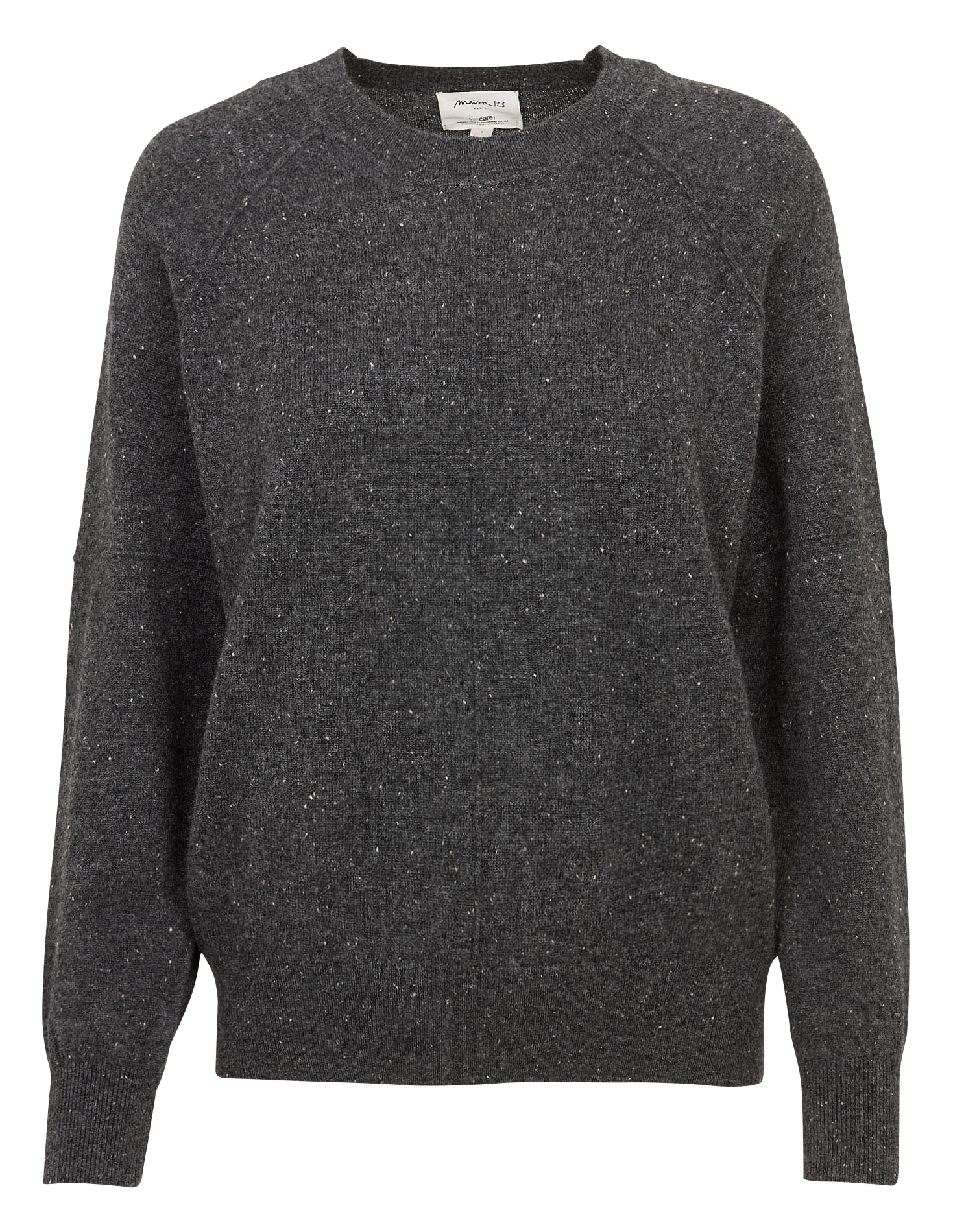 Pull col rond moucheté en cachemire MAISON 123 Gris