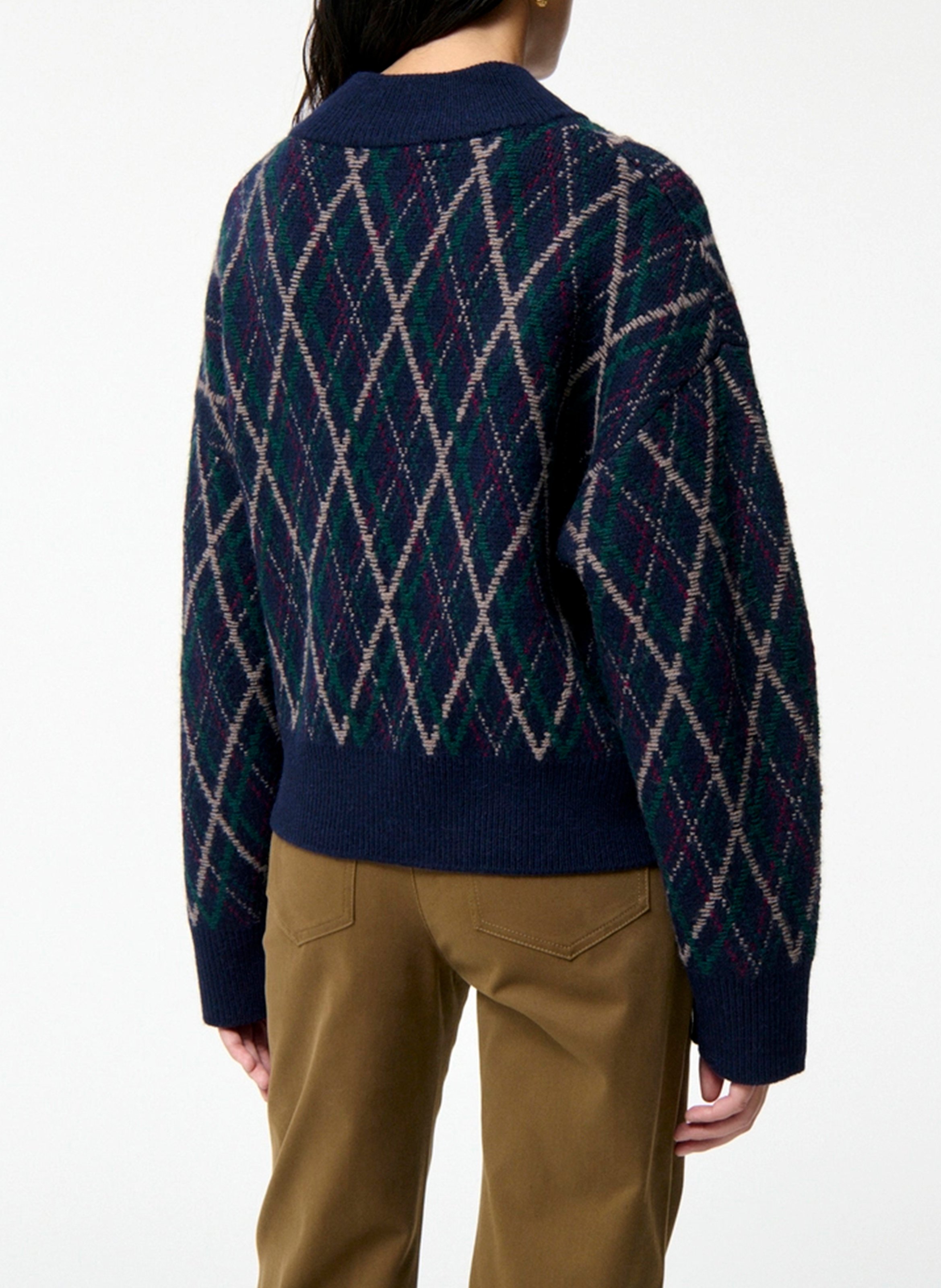 Gilet col rond en laine mélangée VANESSA BRUNO Bleu