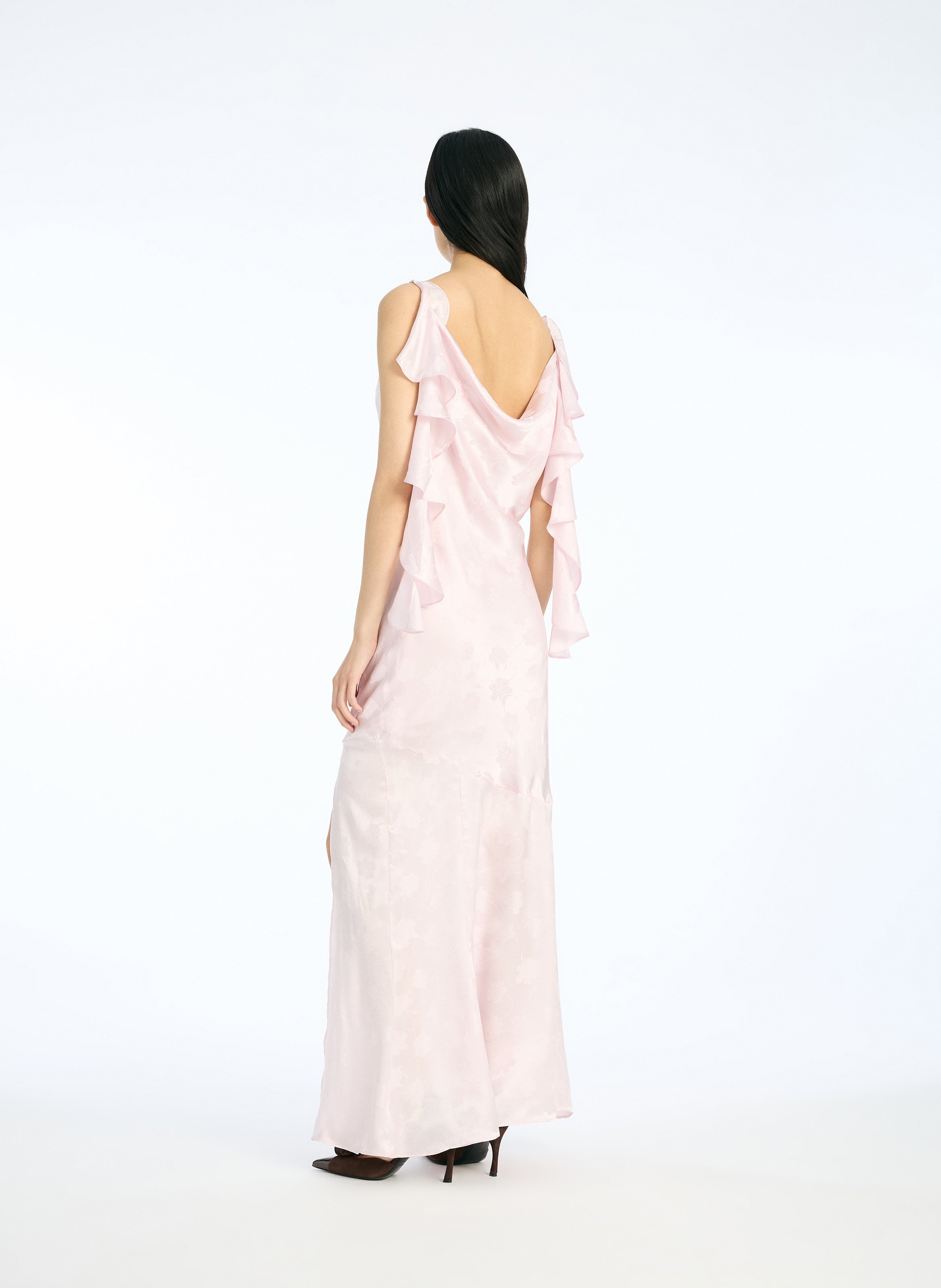 Floral Jacquard Maxi Dress ROTATE Purple