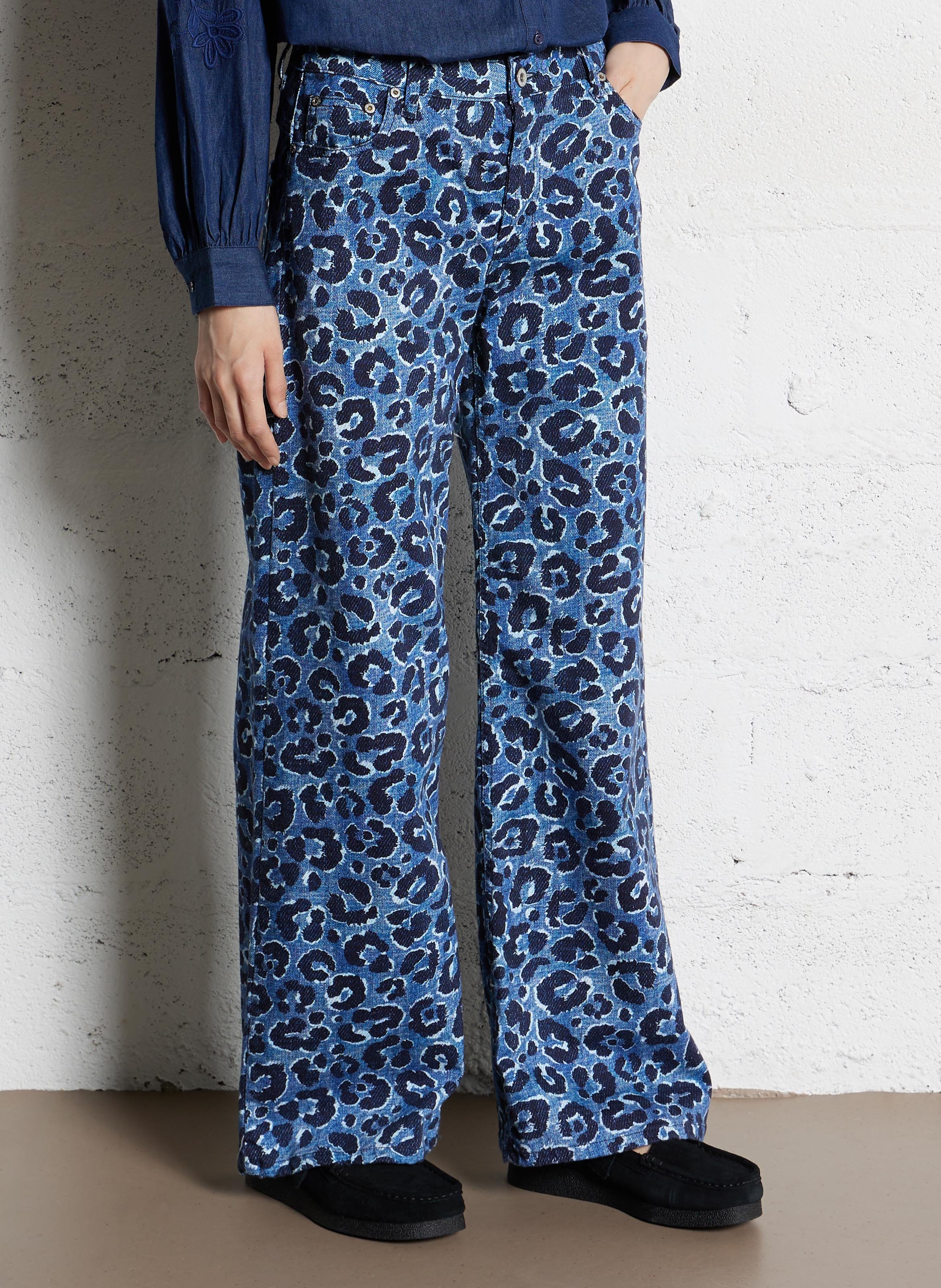 Pantalon droit imprimé en coton mélangé PLEASE