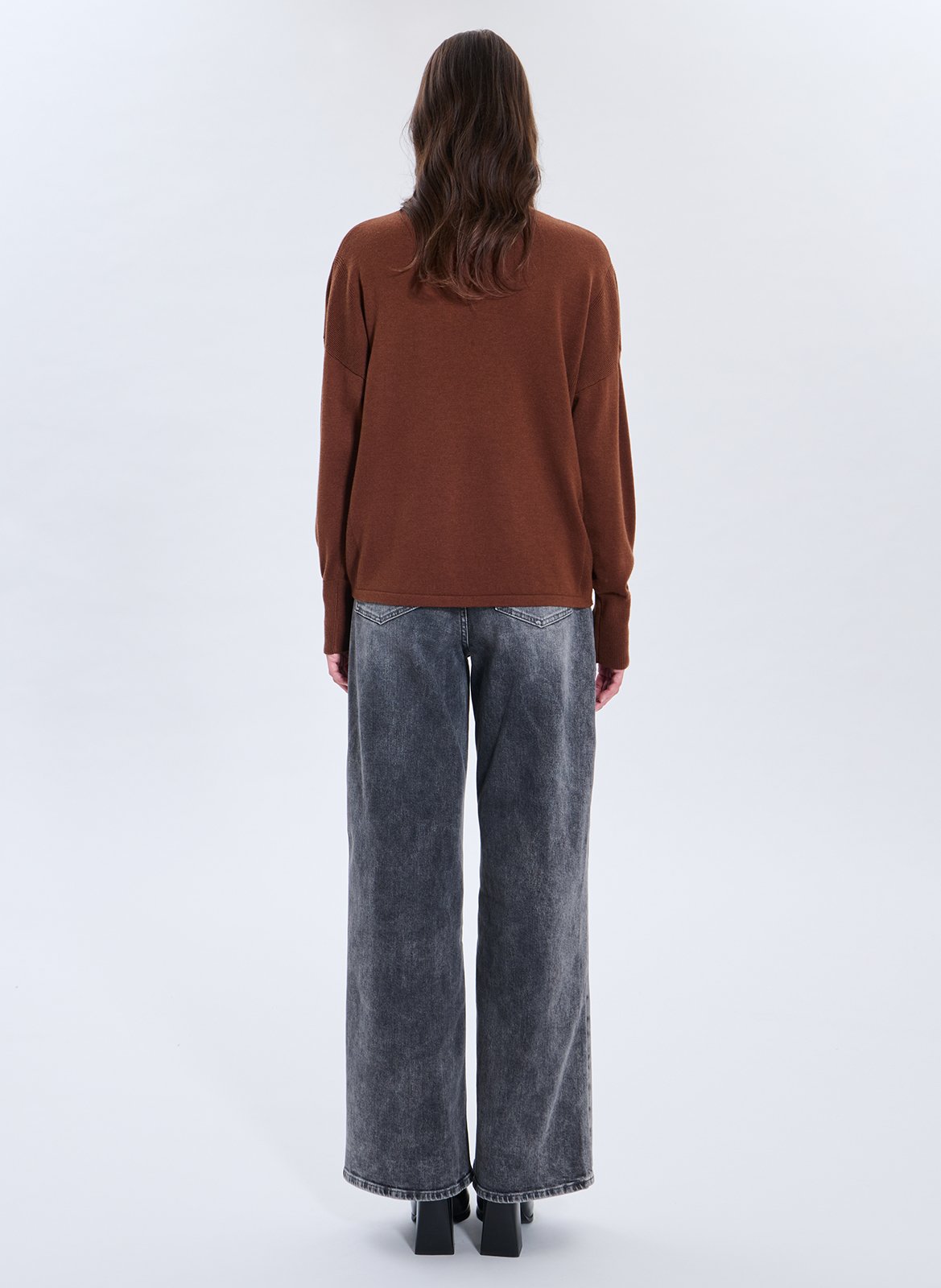 Elena high-neck sweater ZAPA Brown