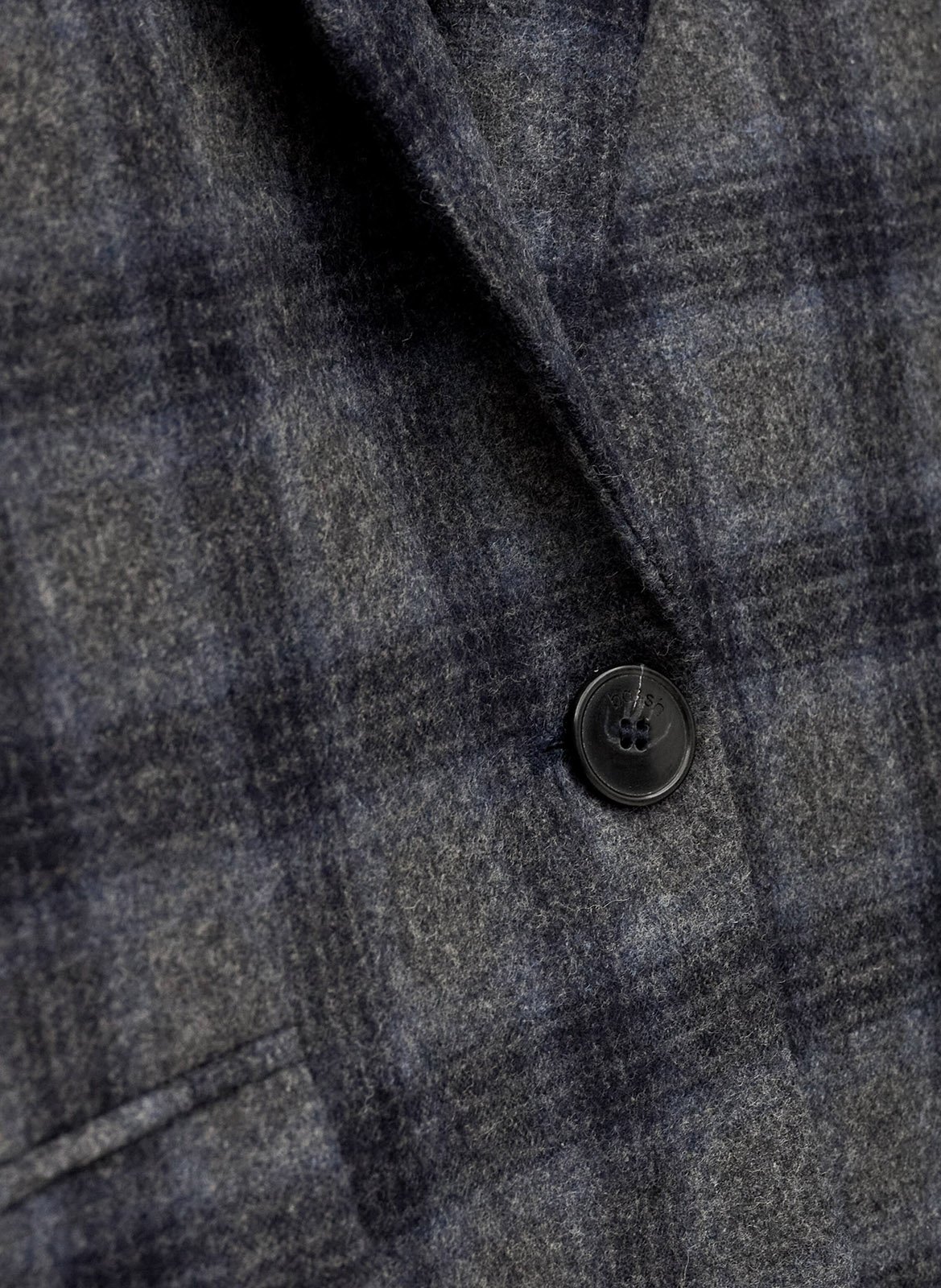 Veste tailleur droite en laine mélangée à carreaux BA&SH Bleu