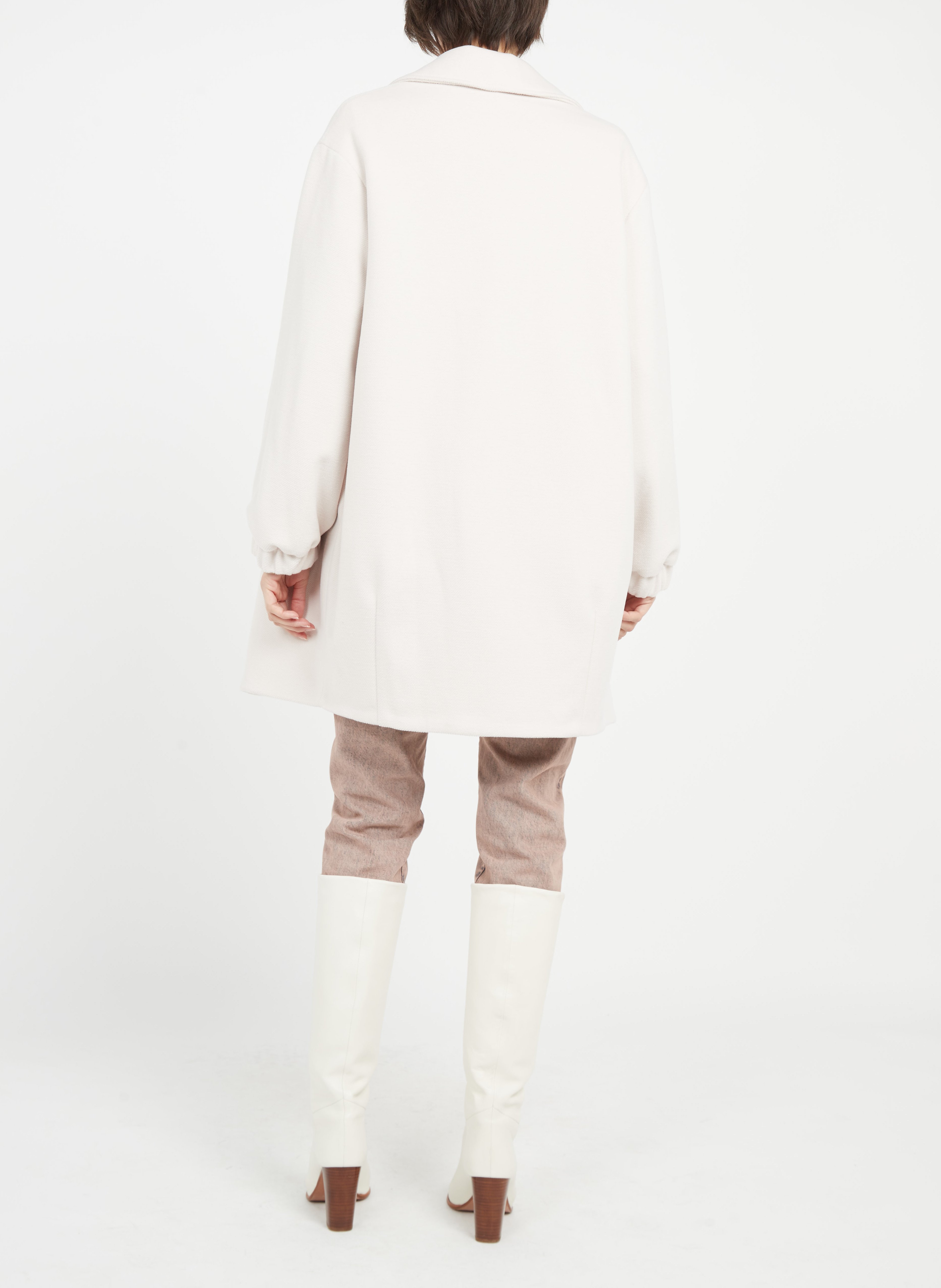 Coat with tailored collar PLEASE Beige